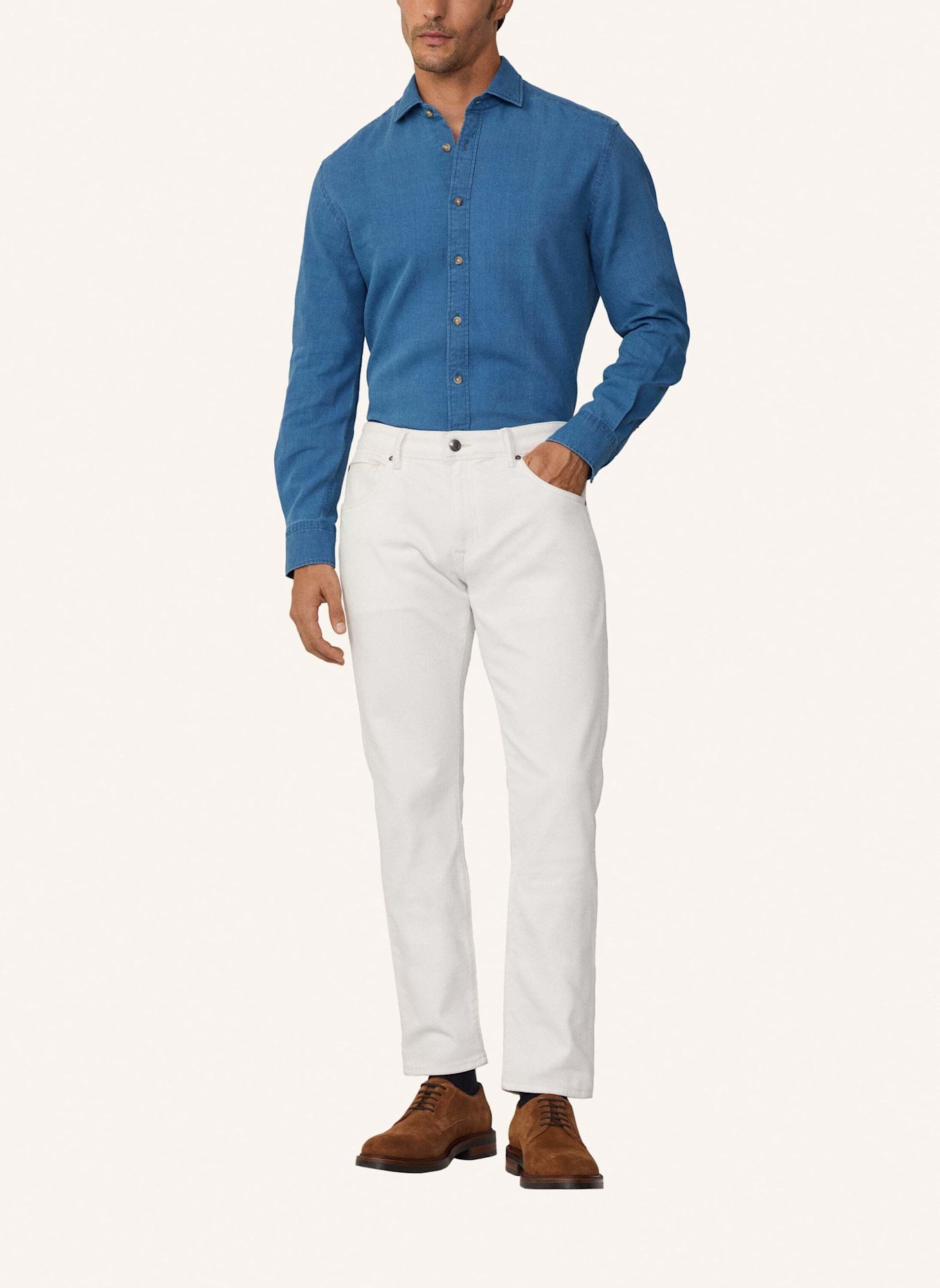 HACKETT LONDON Freizeithemd INDIGO GIRO INGLESE: DUNKELBLAU