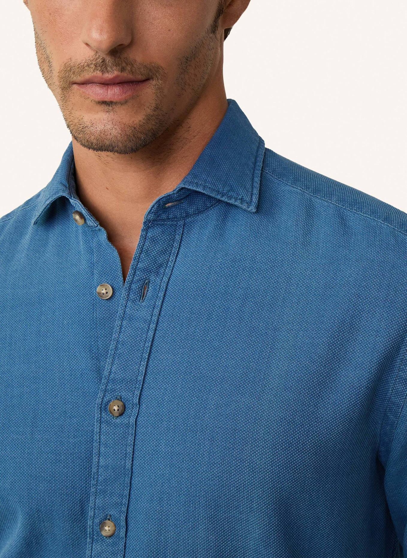 HACKETT LONDON Freizeithemd INDIGO GIRO INGLESE: DUNKELBLAU