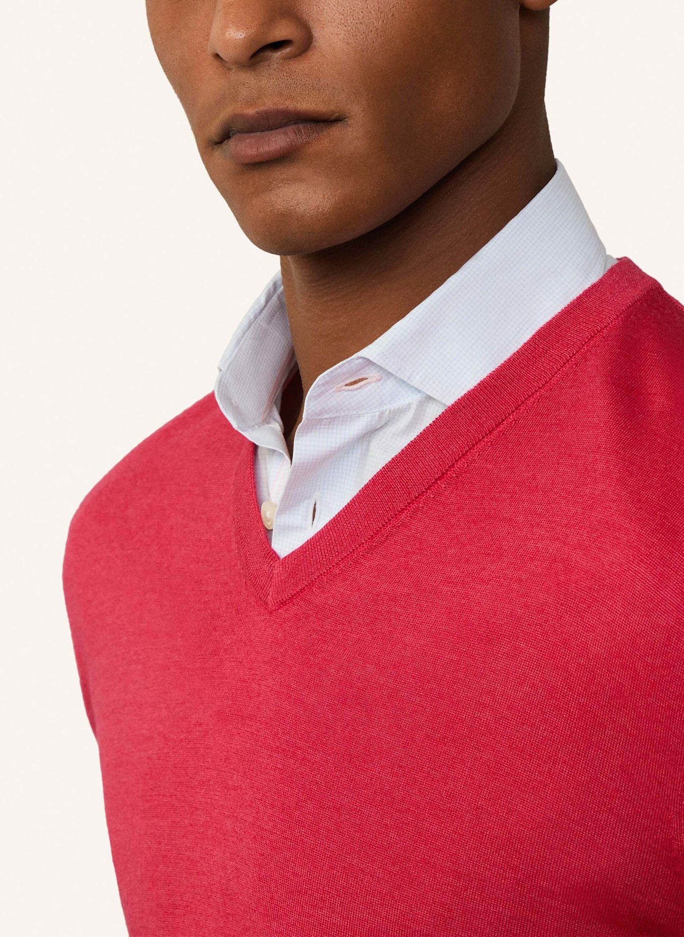 HACKETT LONDON Pullover GMD MERINO SILK V, Farbe: ROT (Bild 4)