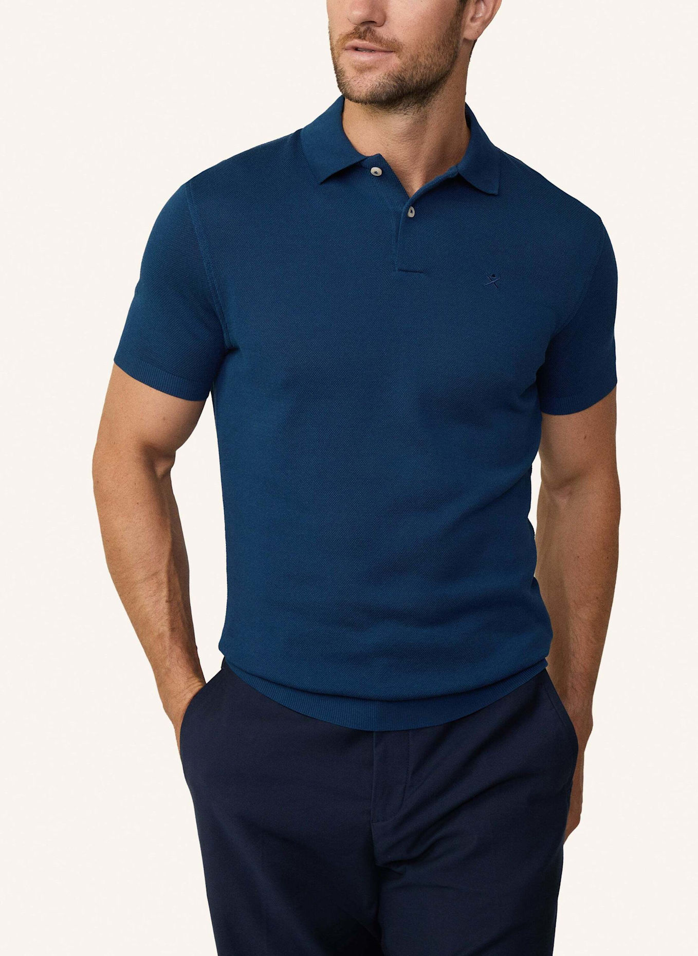 HACKETT LONDON Poloshirt STOP START KNIT PIQUE, Farbe: DUNKELBLAU (Bild 5)