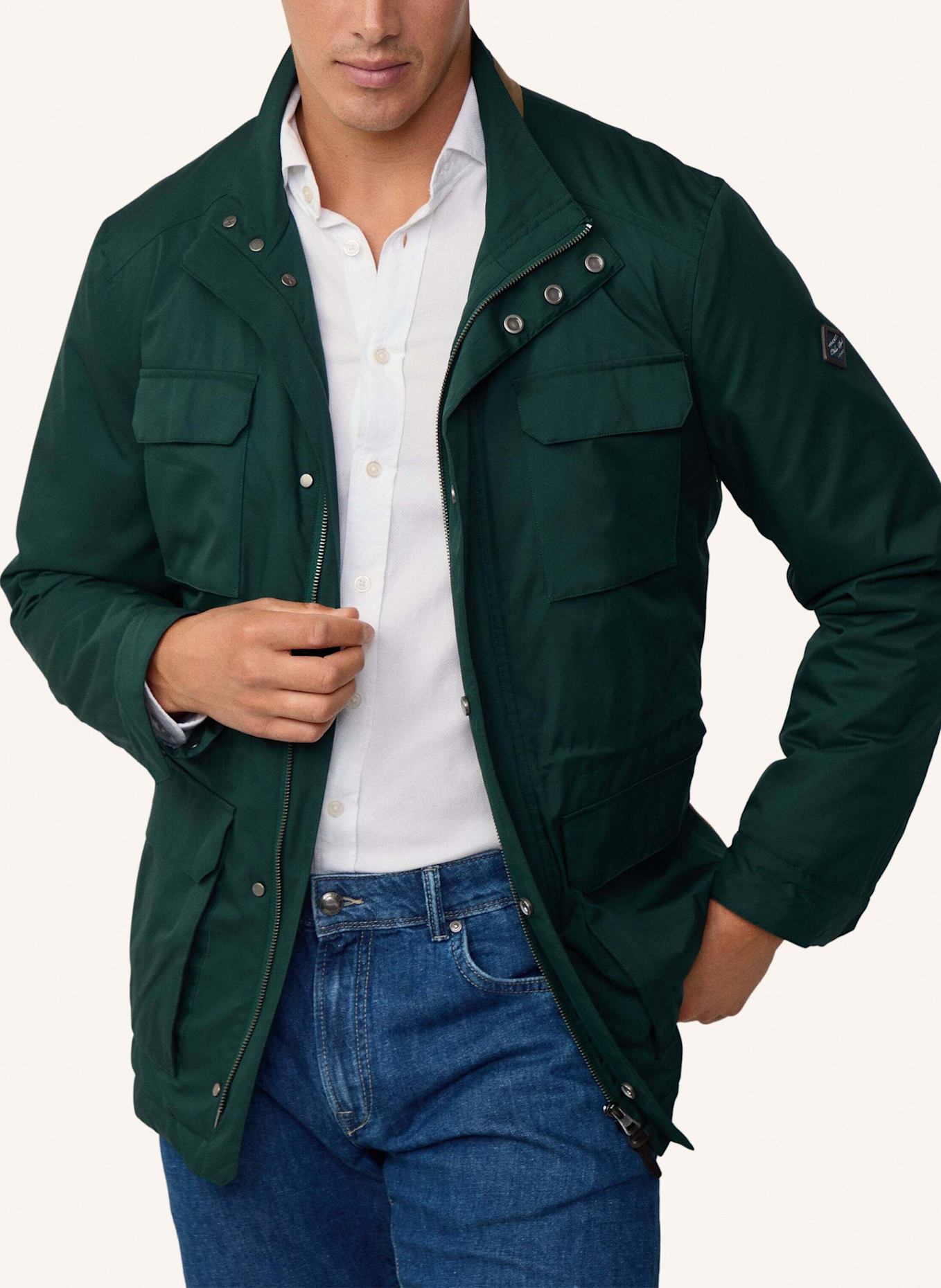 HACKETT LONDON Fieldjacket 4 PKT FIELD JKT, Farbe: DUNKELGRÜN (Bild 5)