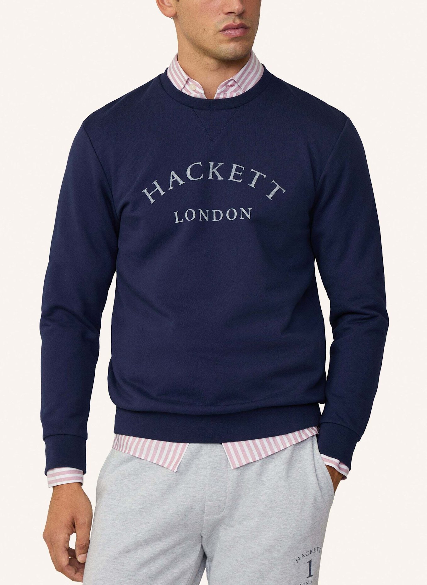 HACKETT LONDON Sweatshirt HERITAGE ESS CREW: BLAU