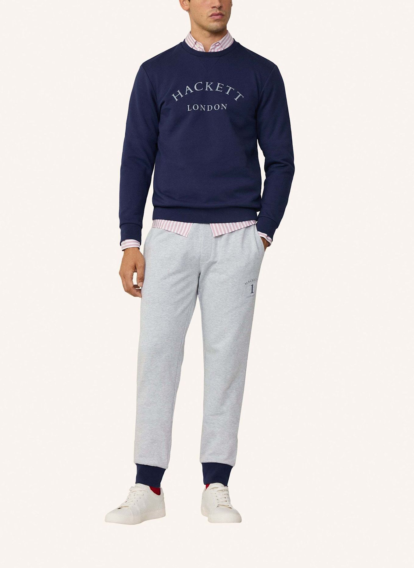 HACKETT LONDON Sweatshirt HERITAGE ESS CREW: BLAU