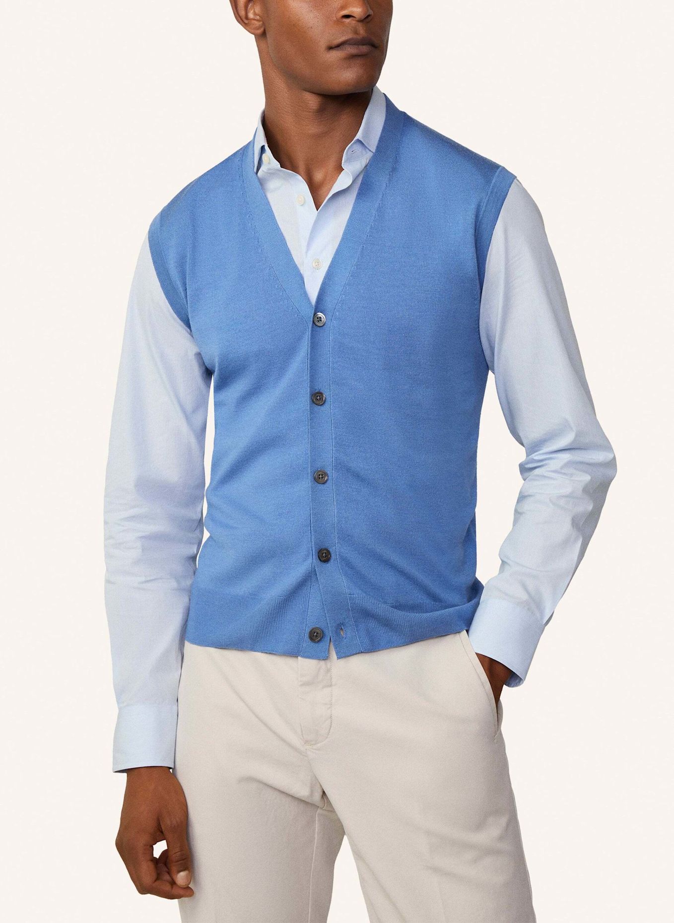HACKETT LONDON Strickweste MERINO SILK SL CDI: BLAU