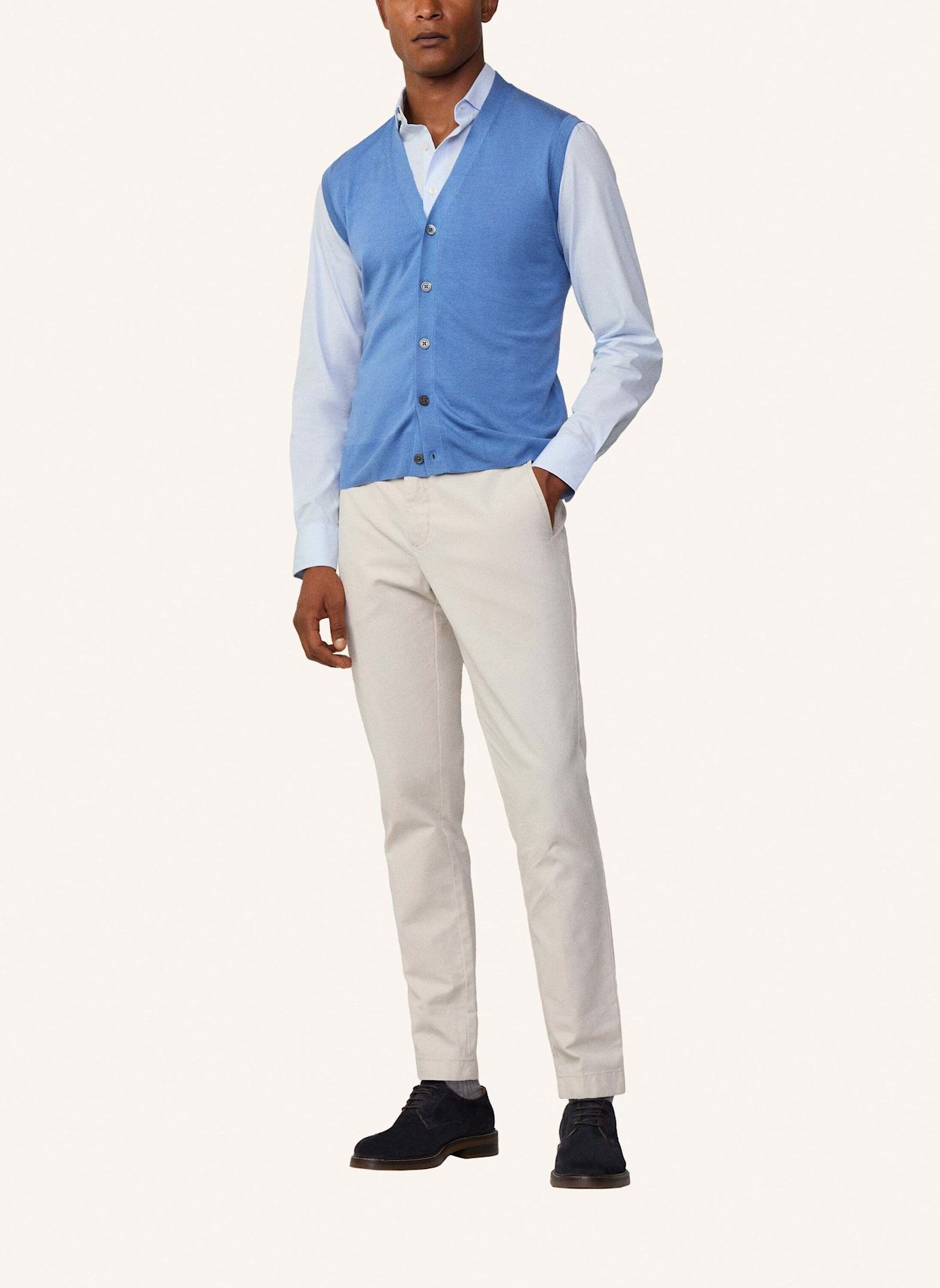 HACKETT LONDON Strickweste MERINO SILK SL CDI: BLAU