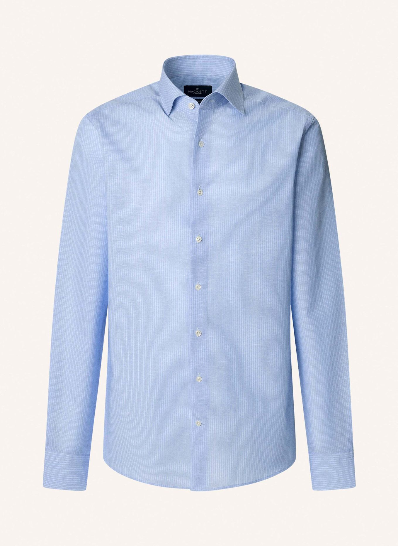 HACKETT LONDON Freizeithemd COT LIN PIN STR: HELLBLAU
