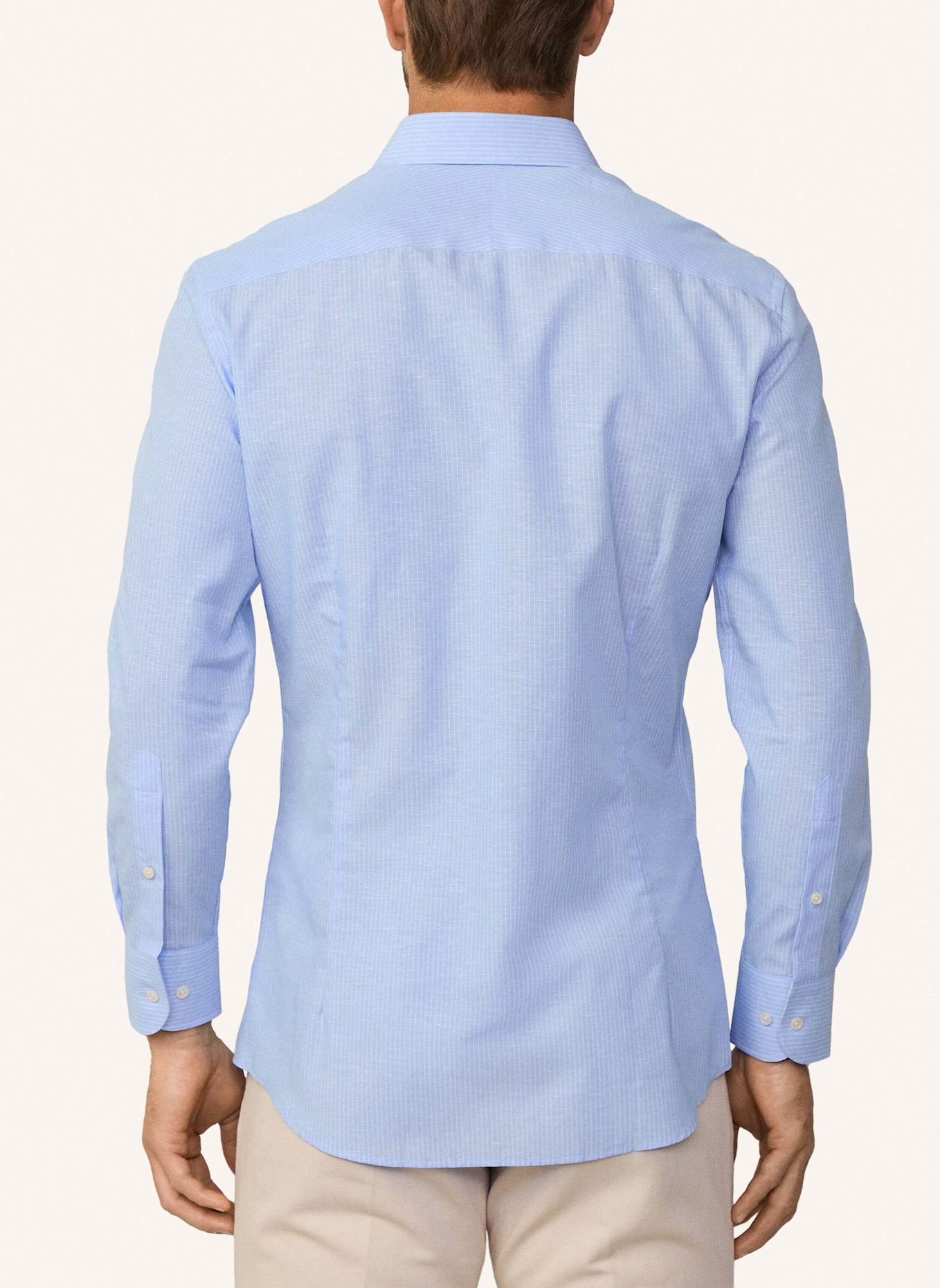 HACKETT LONDON Freizeithemd COT LIN PIN STR: HELLBLAU