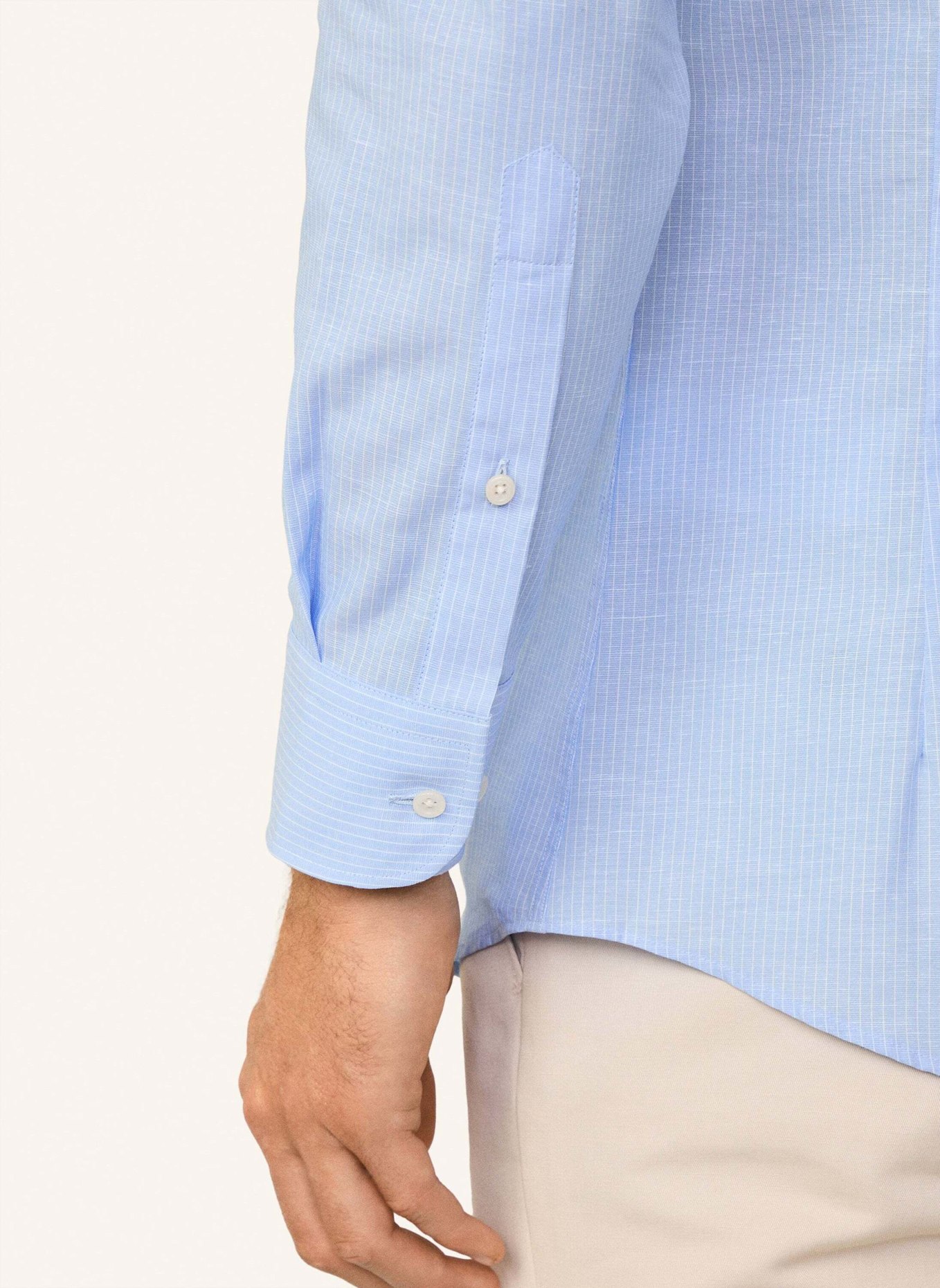 HACKETT LONDON Freizeithemd COT LIN PIN STR: HELLBLAU