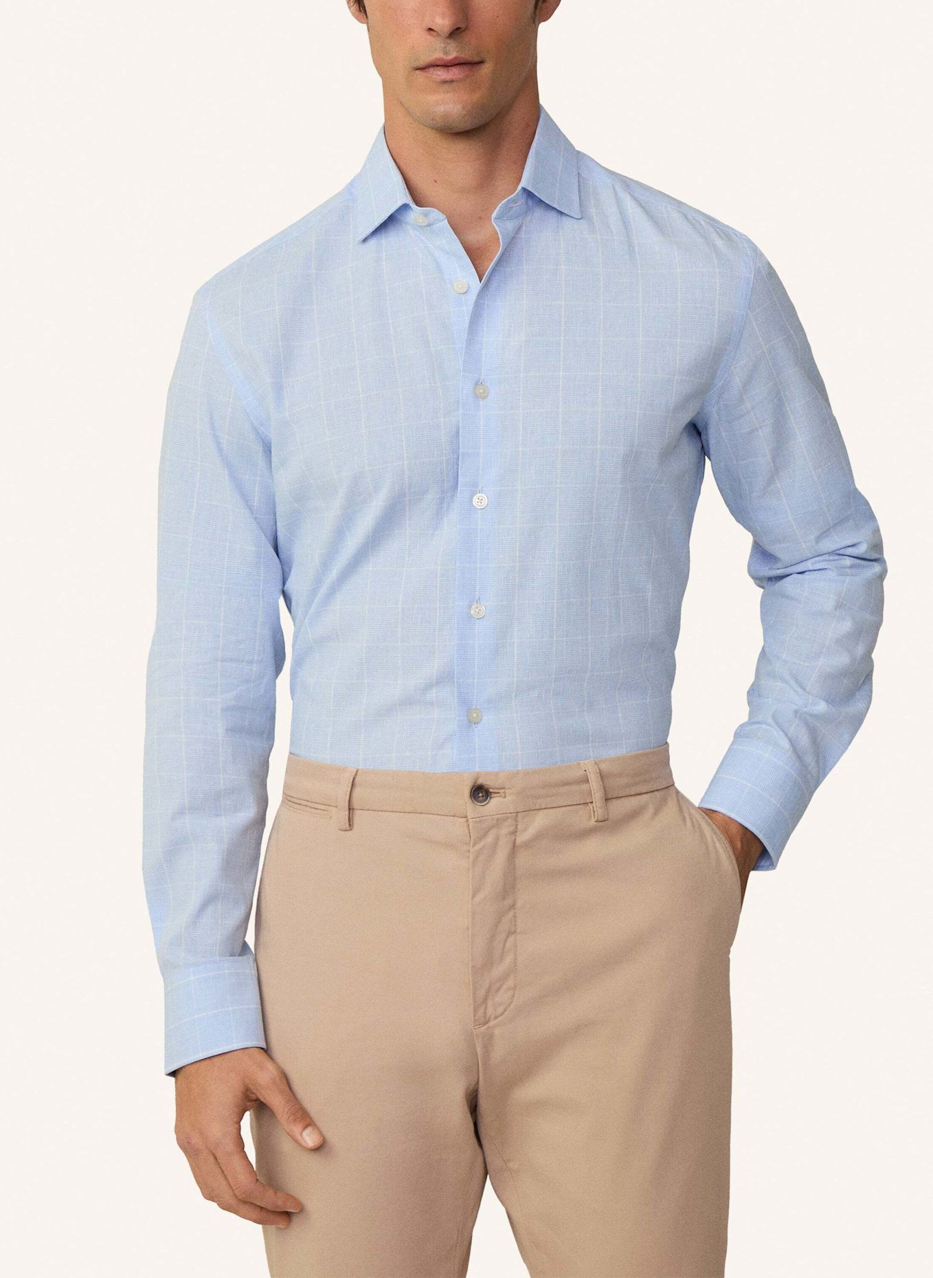 HACKETT LONDON Freizeithemd COT LIN POW: HELLBLAU