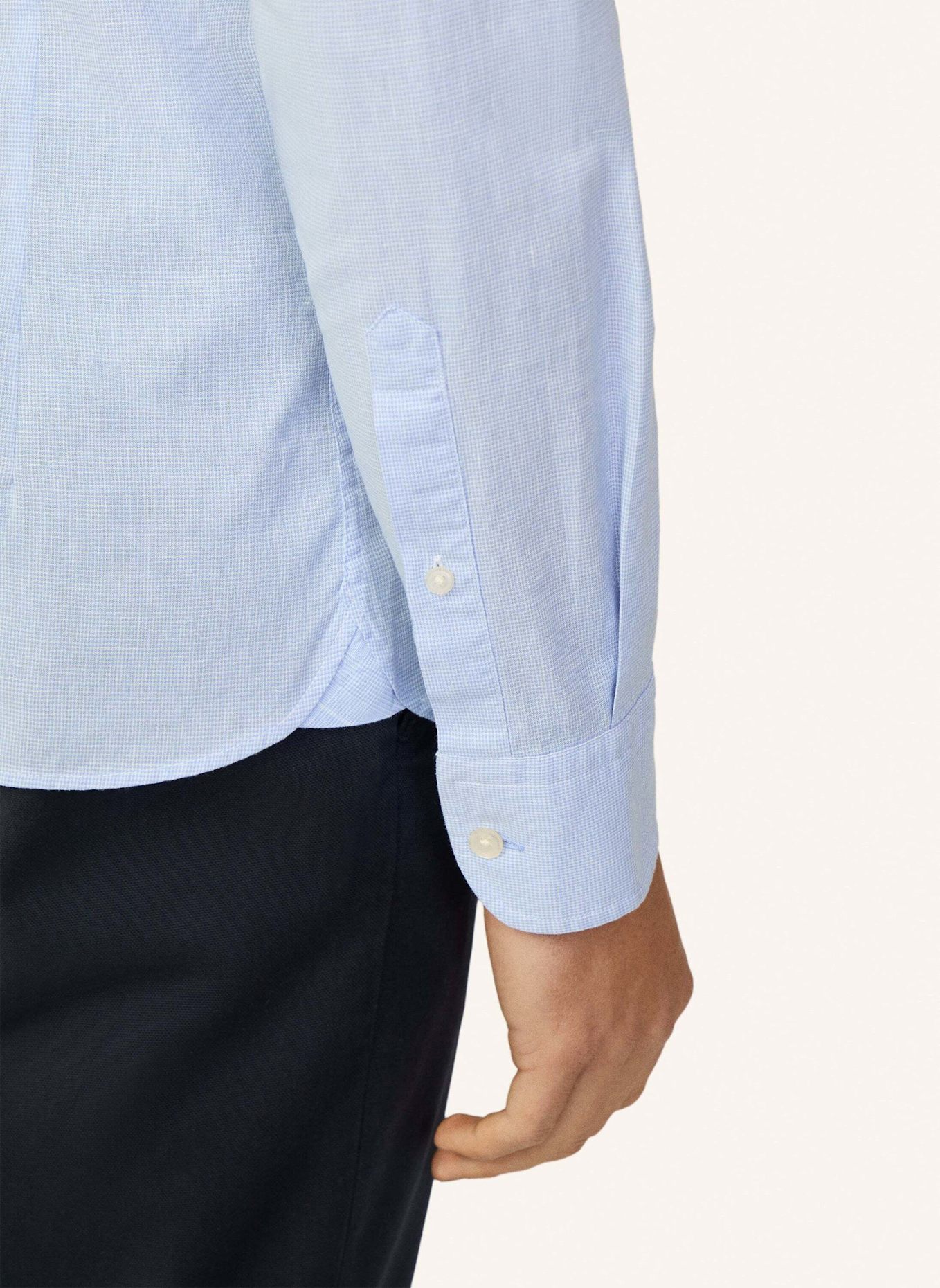HACKETT LONDON Freizeithemd COT LIN MULTI TRIM: HELLBLAU