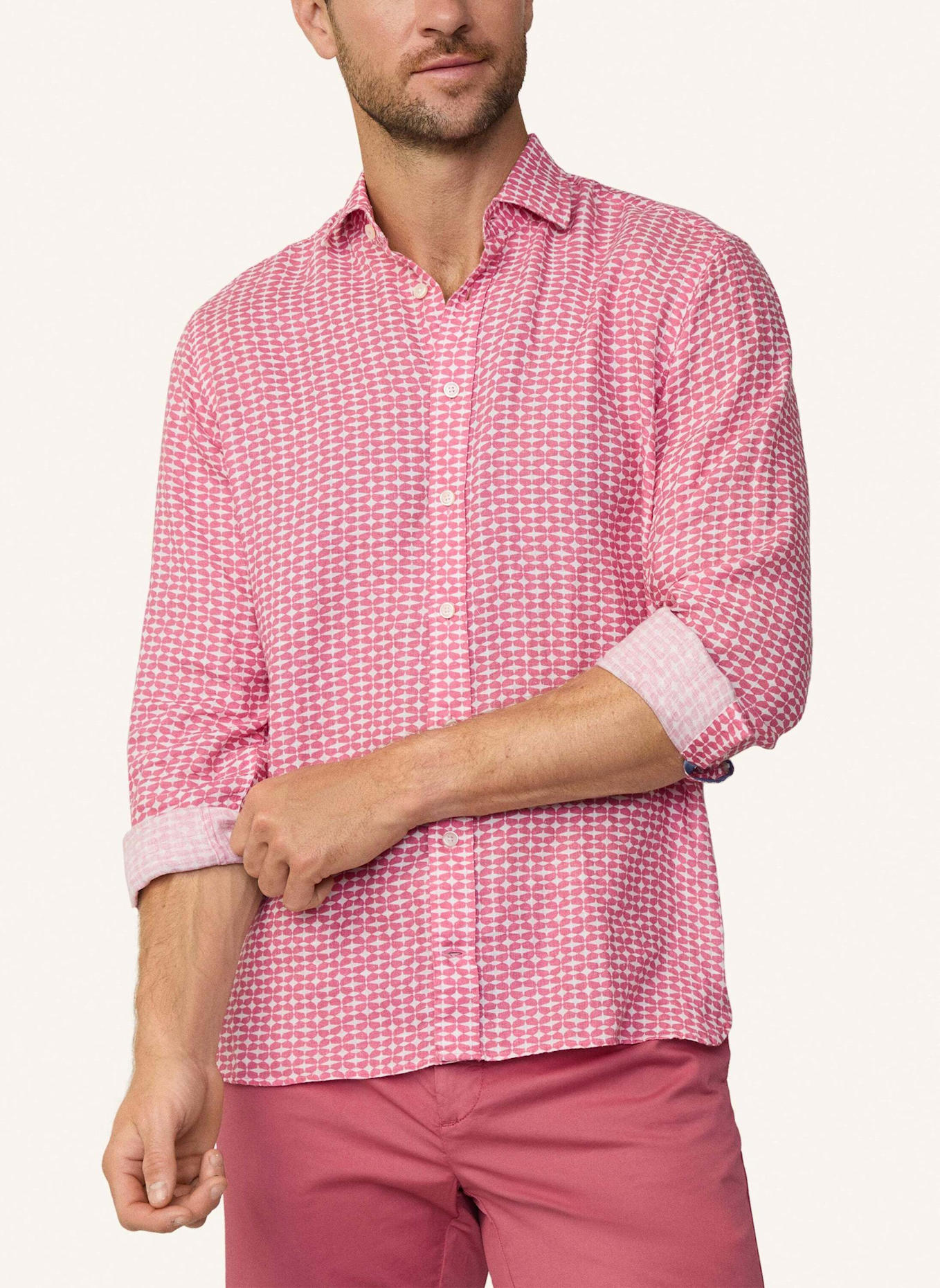 HACKETT LONDON Freizeithemd STAR PRINT: ROSA