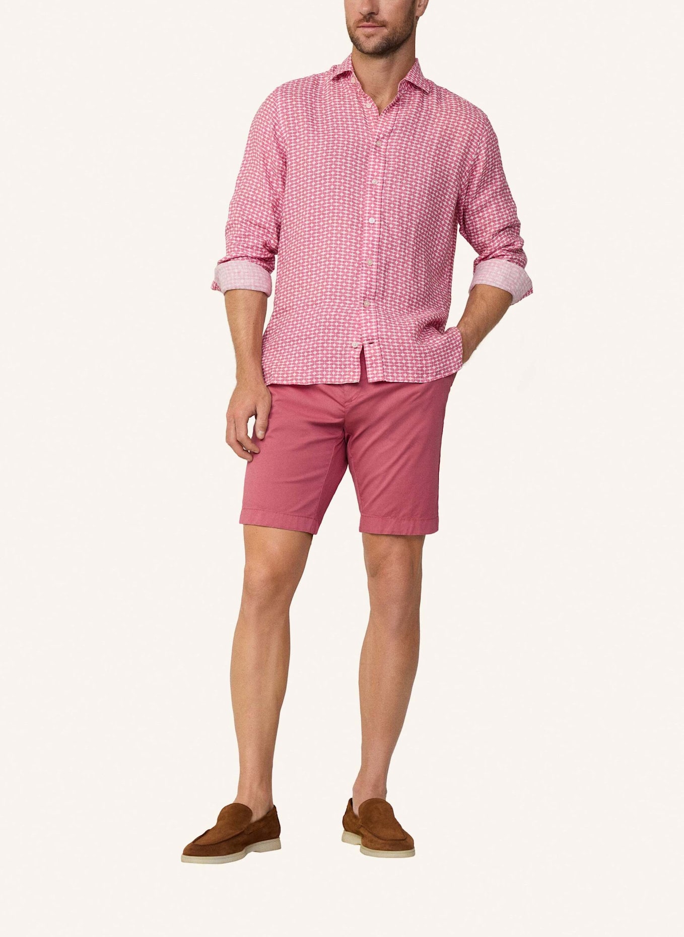 HACKETT LONDON Freizeithemd STAR PRINT: ROSA