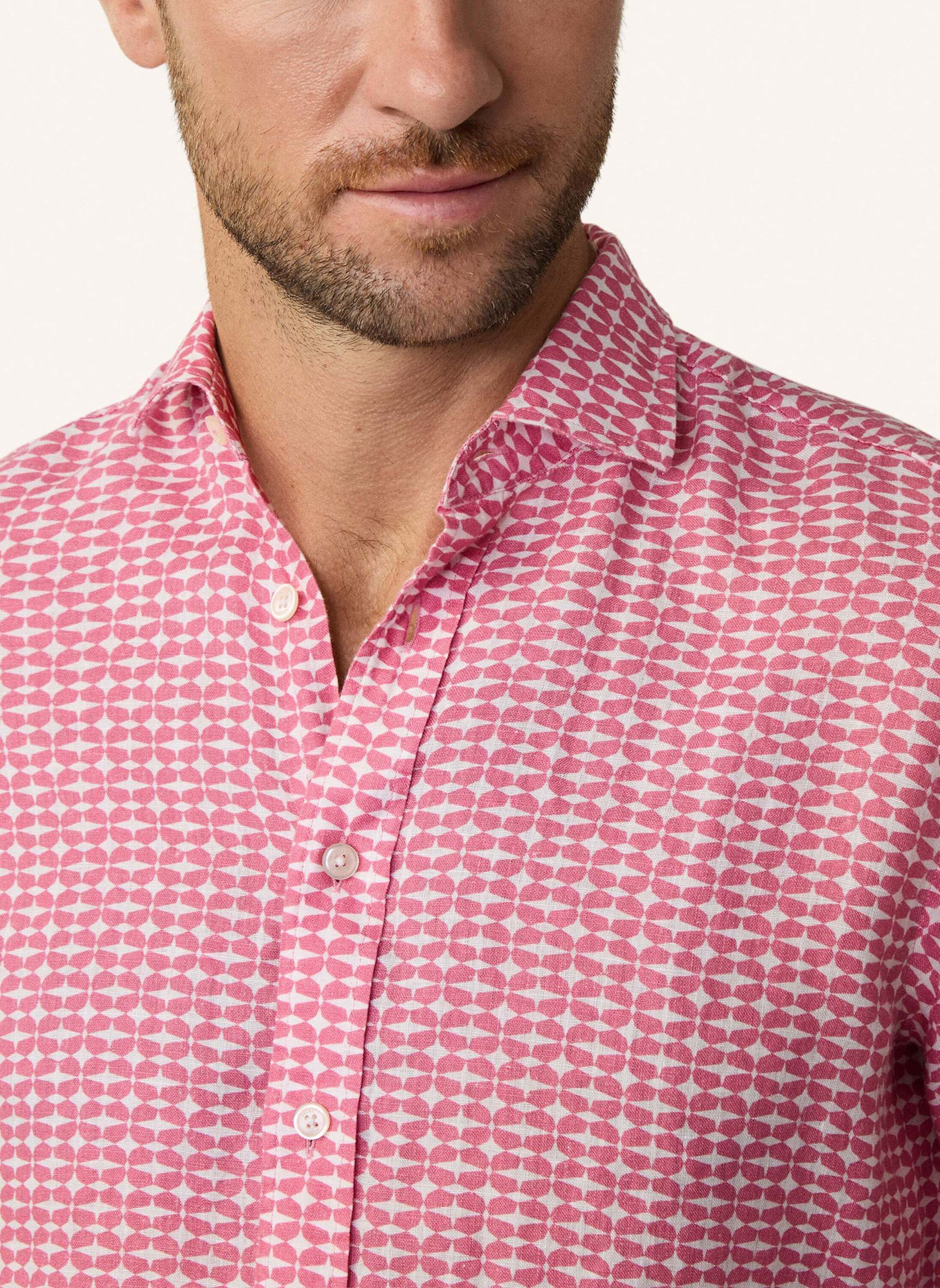 HACKETT LONDON Freizeithemd STAR PRINT: ROSA
