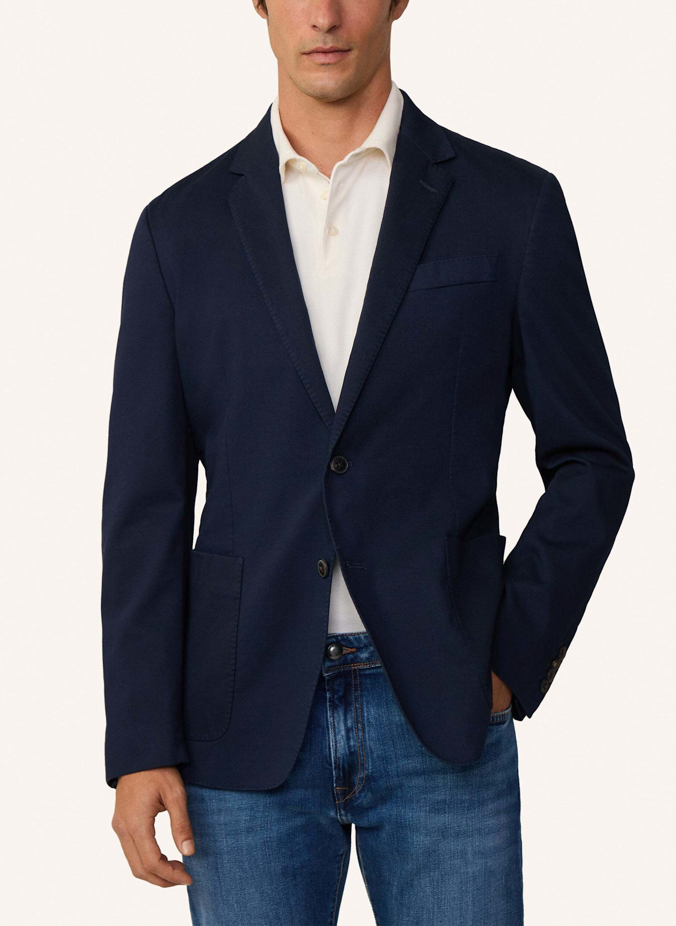 HACKETT LONDON Blazer GMD COTTON TEXTURE: DUNKELBLAU