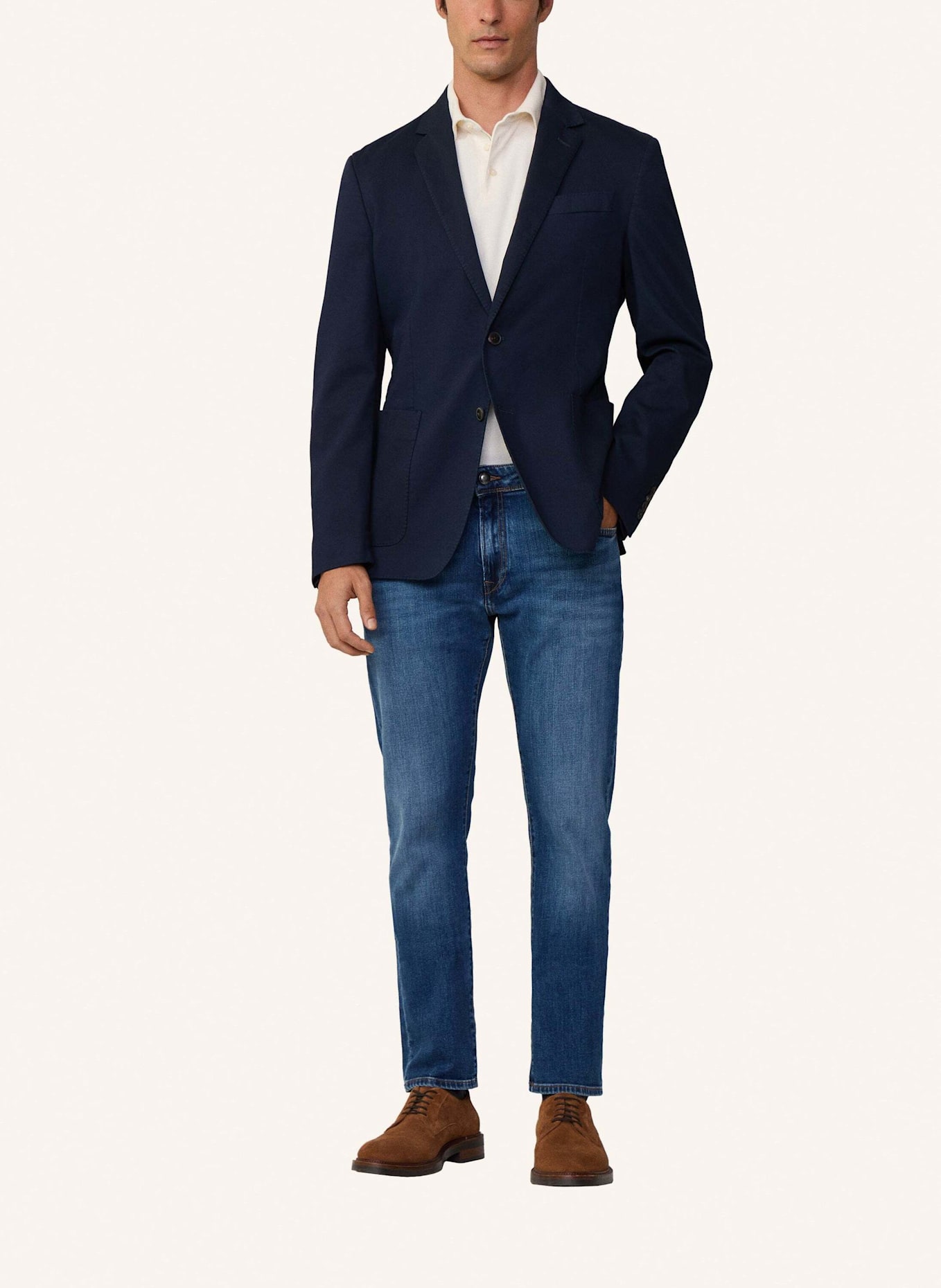 HACKETT LONDON Blazer GMD COTTON TEXTURE: DUNKELBLAU