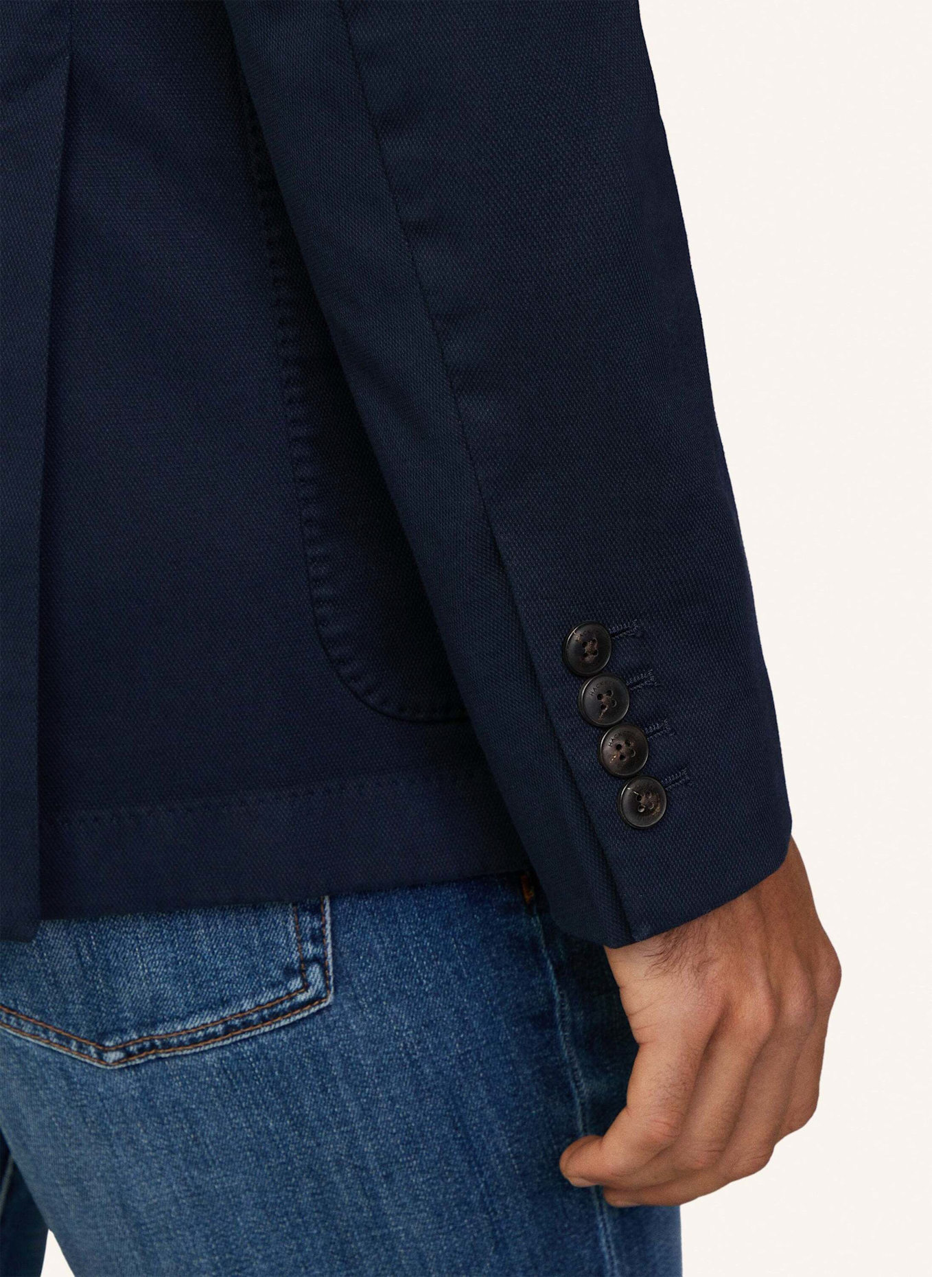 HACKETT LONDON Blazer GMD COTTON TEXTURE: DUNKELBLAU