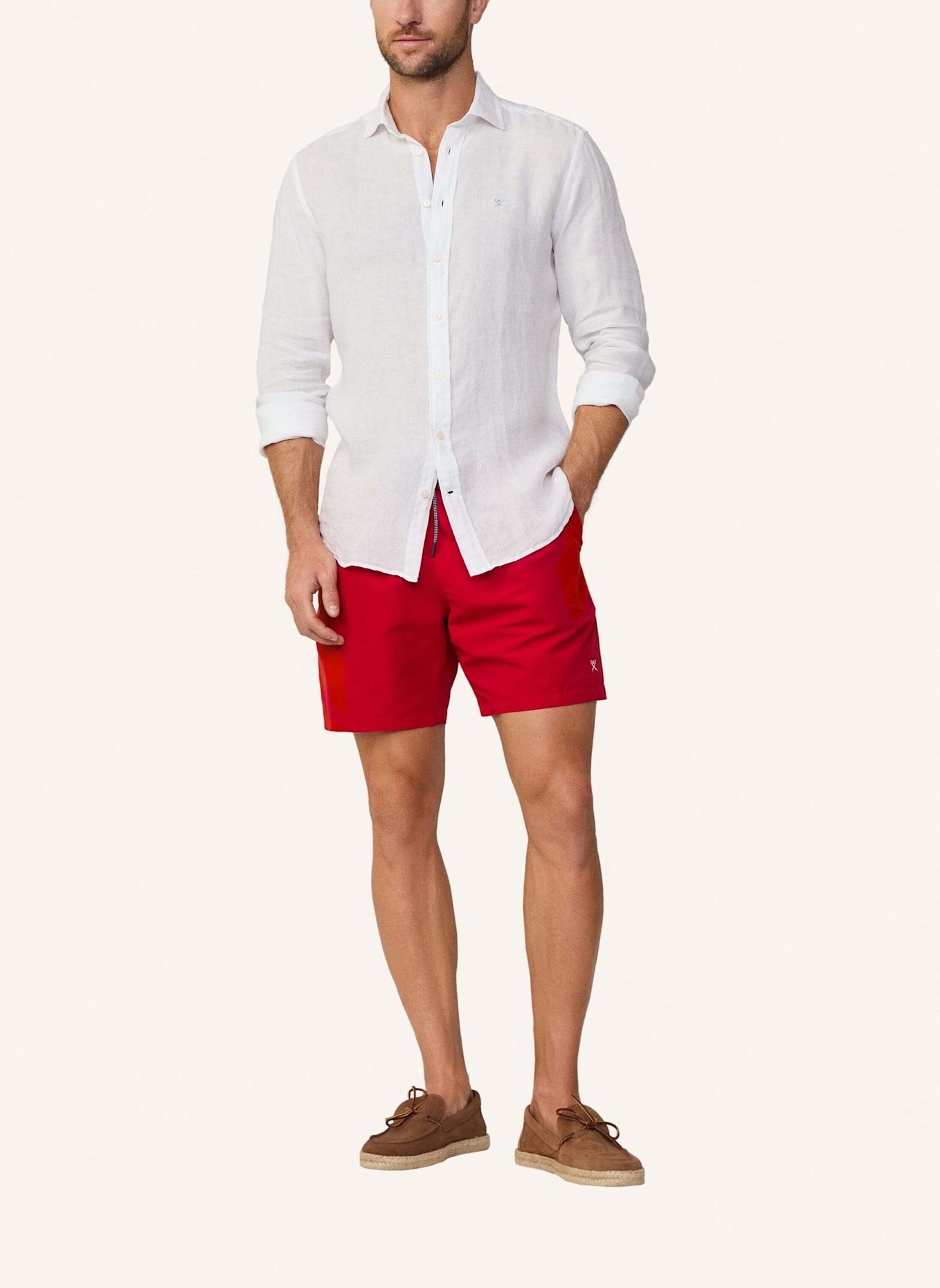 HACKETT LONDON Badeshorts ICON SOLID: ROT