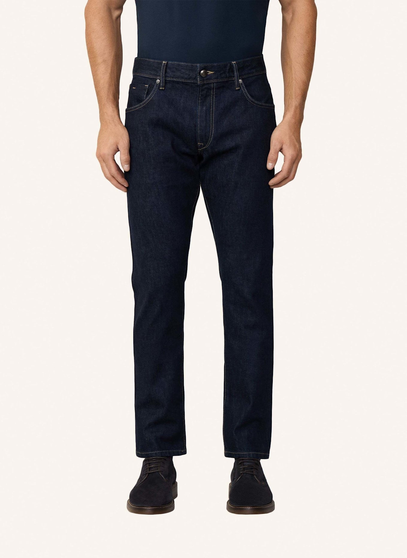 HACKETT LONDON Jeans Overall SELVEDGE RINSE DENIM: DUNKELBLAU