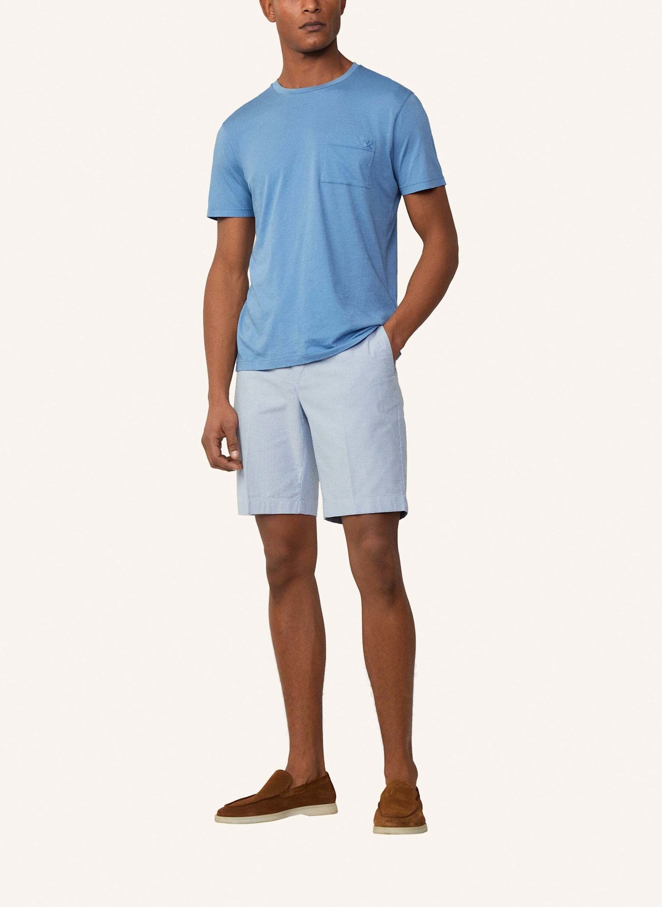HACKETT LONDON Shorts FINE STRIPE SHORT: BLAU