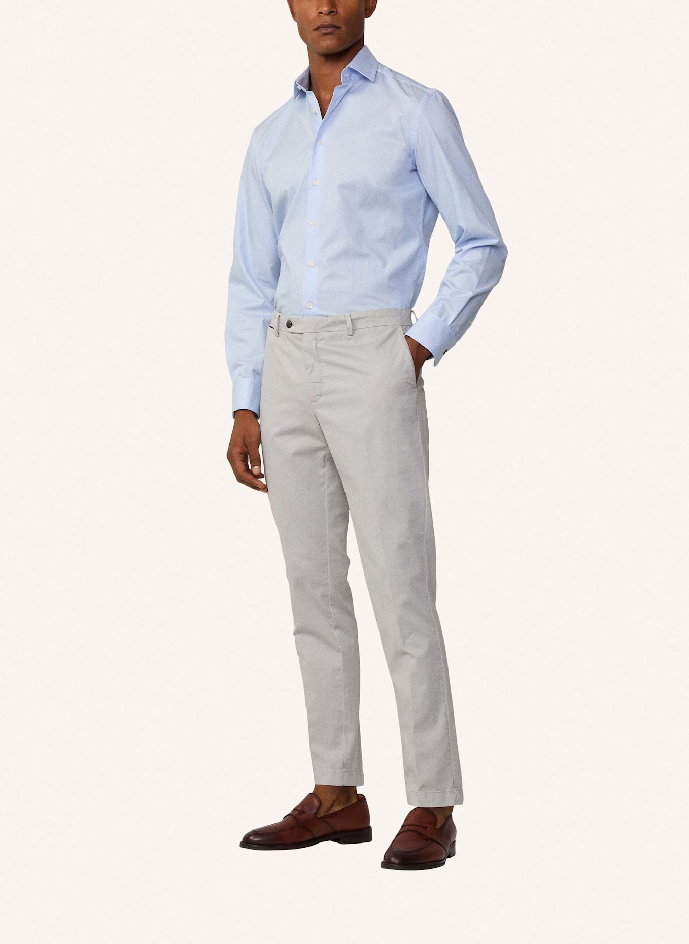 HACKETT LONDON Chinosy KENSINGTON slim fit: SZARY