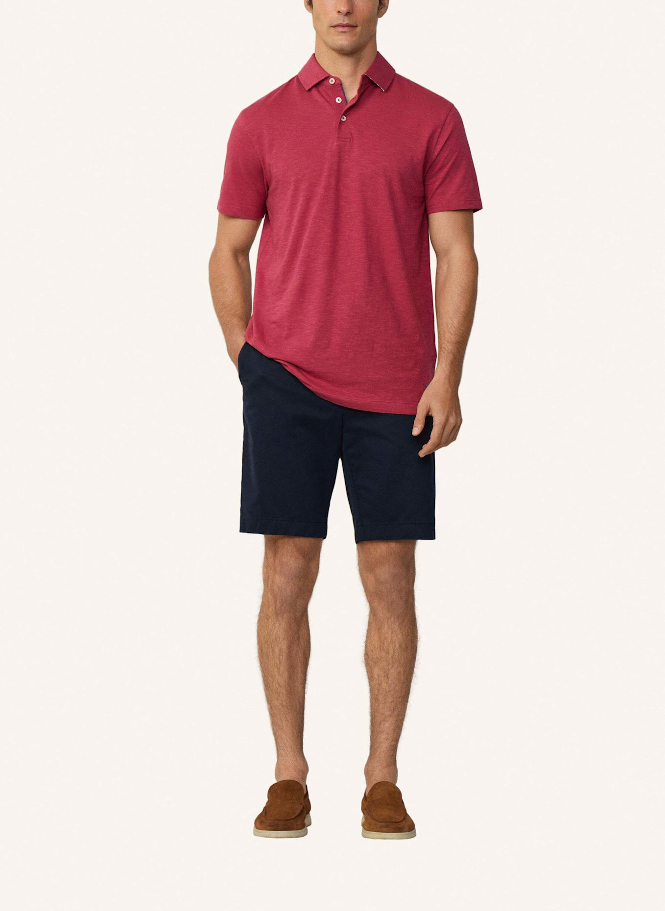 HACKETT LONDON Poloshirt SWIM PALM COTT LINEN: ROSA