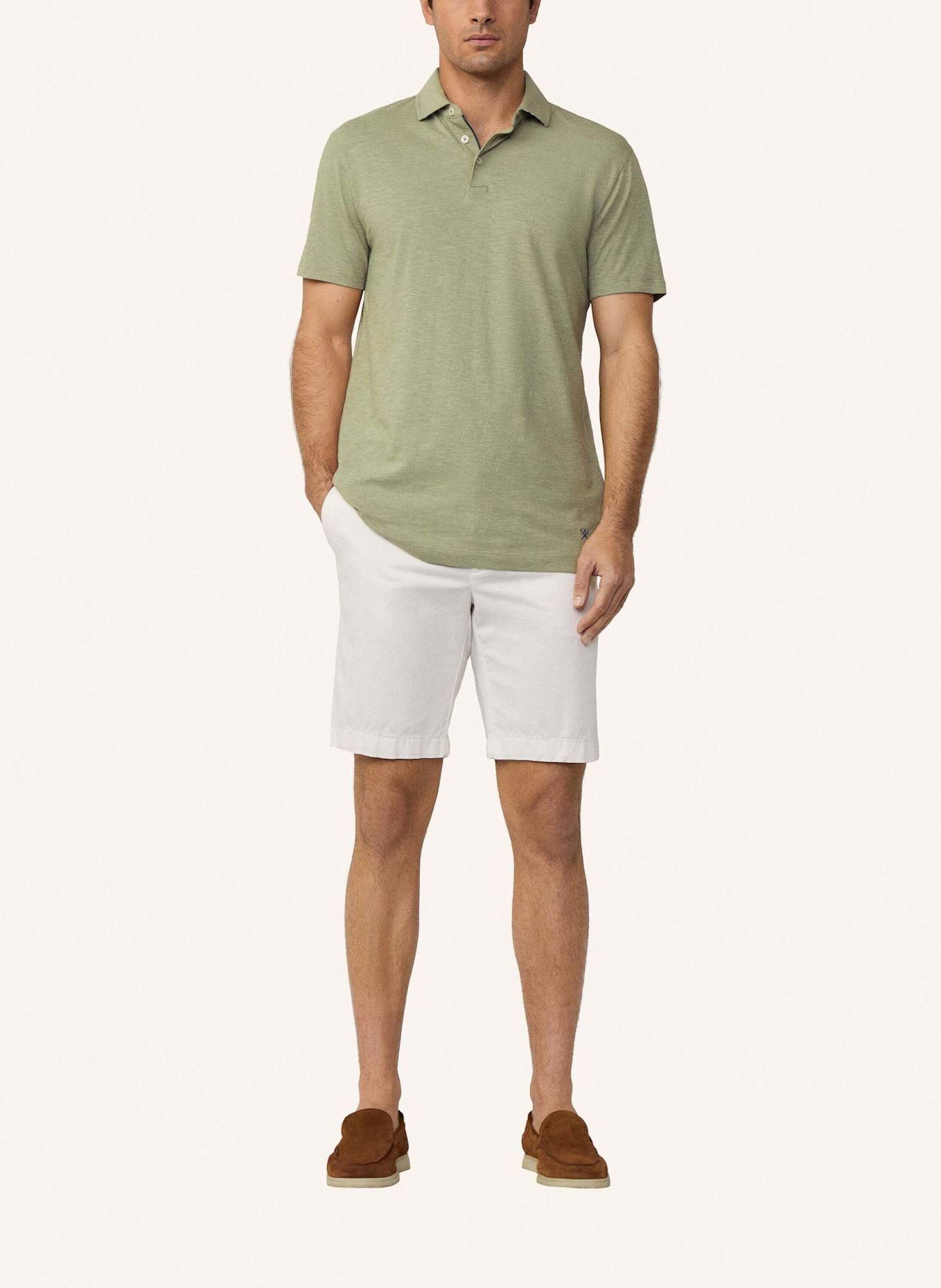 HACKETT LONDON Poloshirt SWIM PALM COTT LINEN: GRÜN