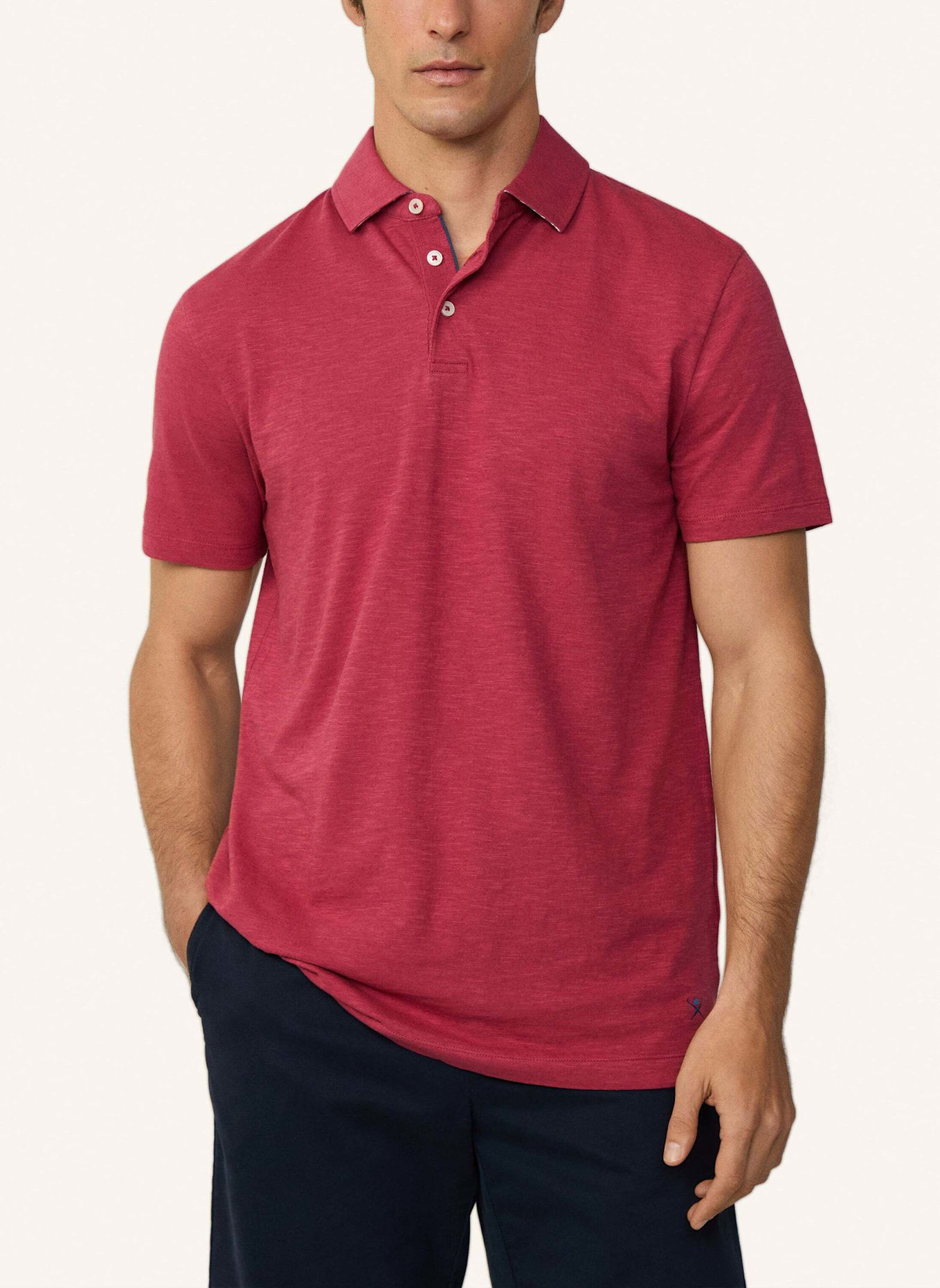 HACKETT LONDON Poloshirt SWIM PALM COTT LINEN: ROSA