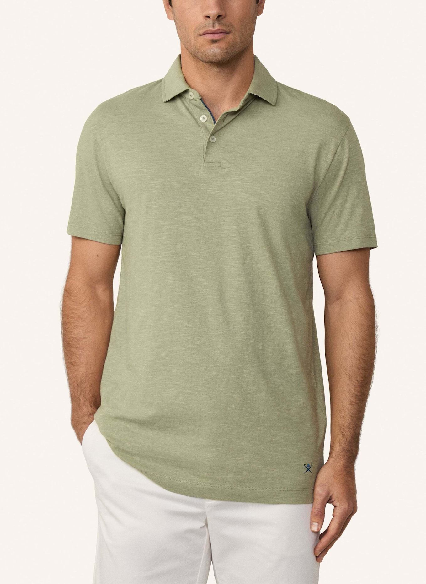 HACKETT LONDON Poloshirt SWIM PALM COTT LINEN: GRÜN