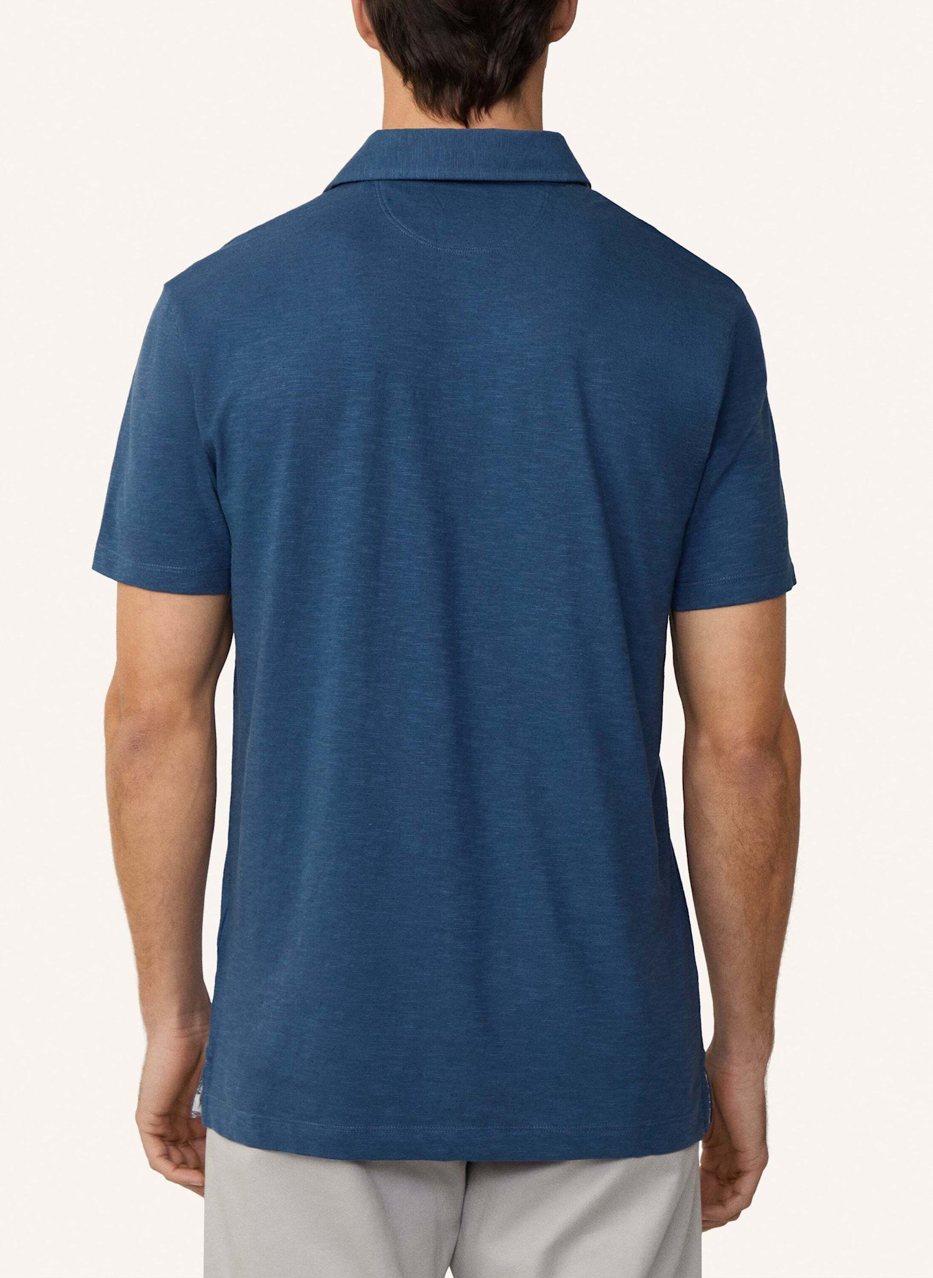 HACKETT LONDON Poloshirt SWIM PALM COTT LINEN: DUNKELBLAU