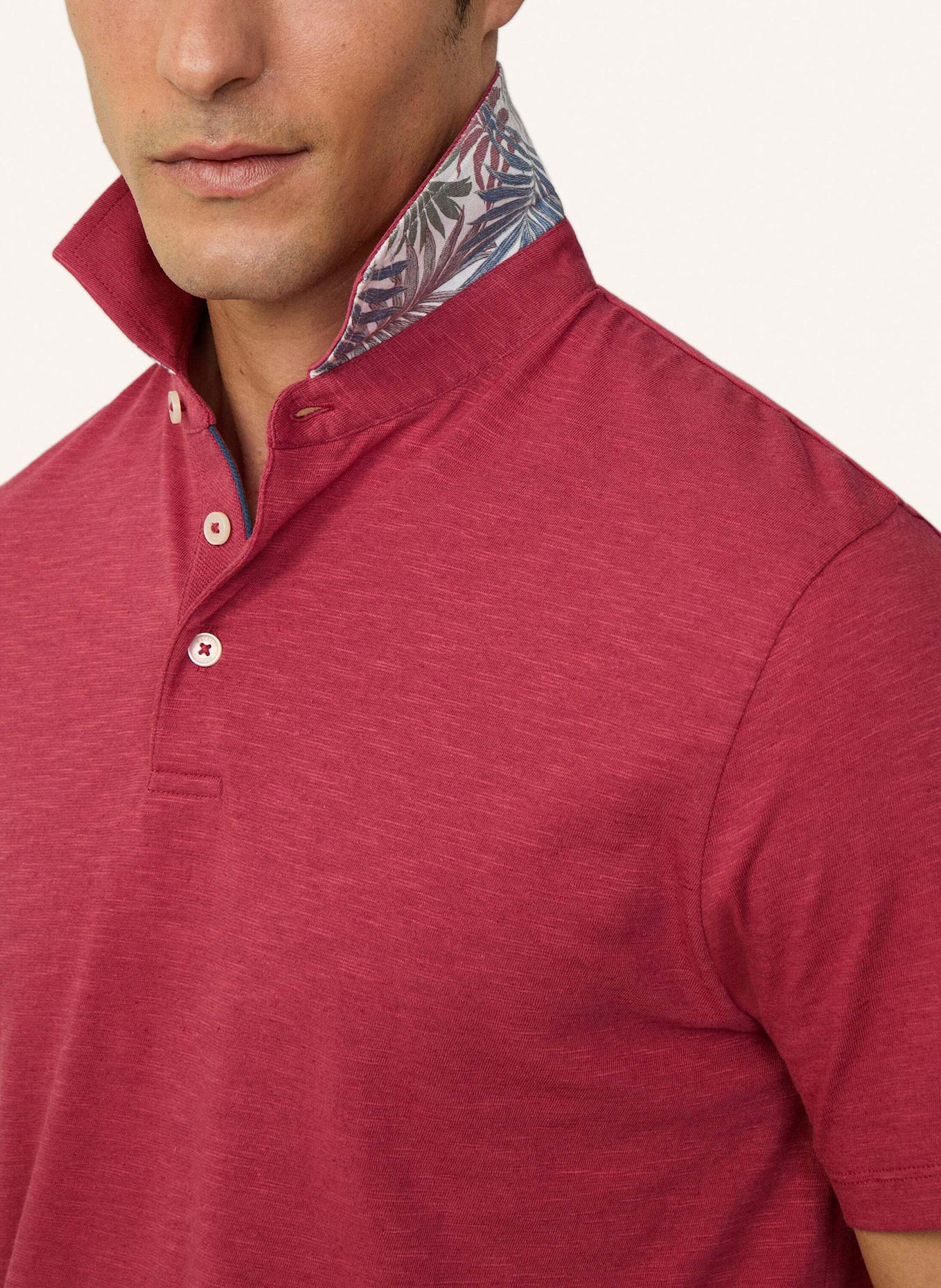 HACKETT LONDON Poloshirt SWIM PALM COTT LINEN: ROSA