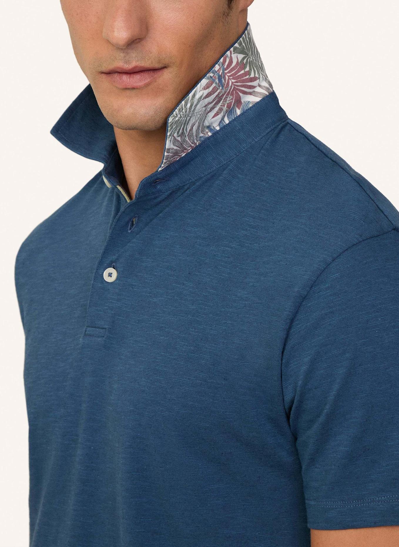 HACKETT LONDON Poloshirt SWIM PALM COTT LINEN: DUNKELBLAU