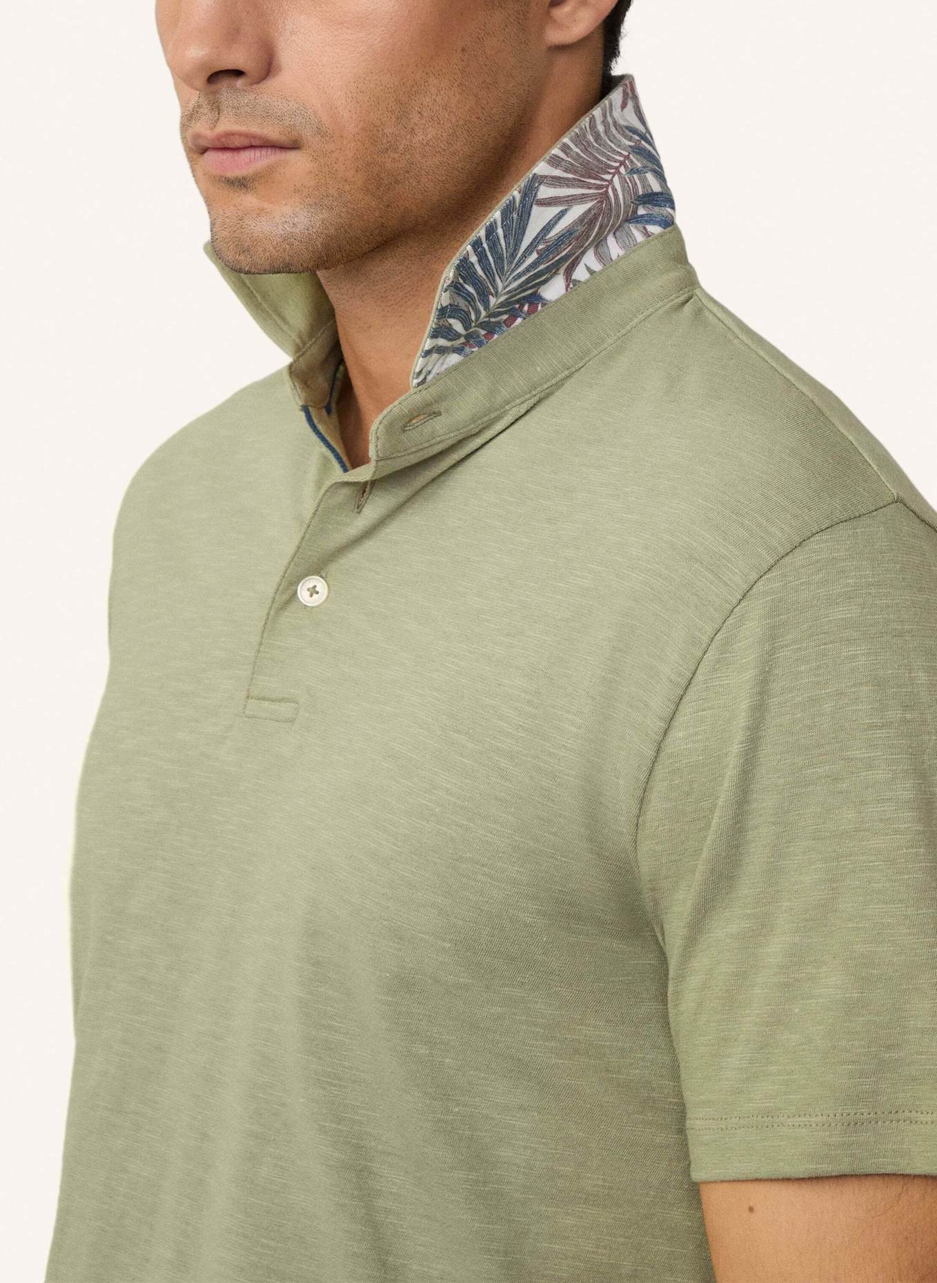 HACKETT LONDON Poloshirt SWIM PALM COTT LINEN: GRÜN
