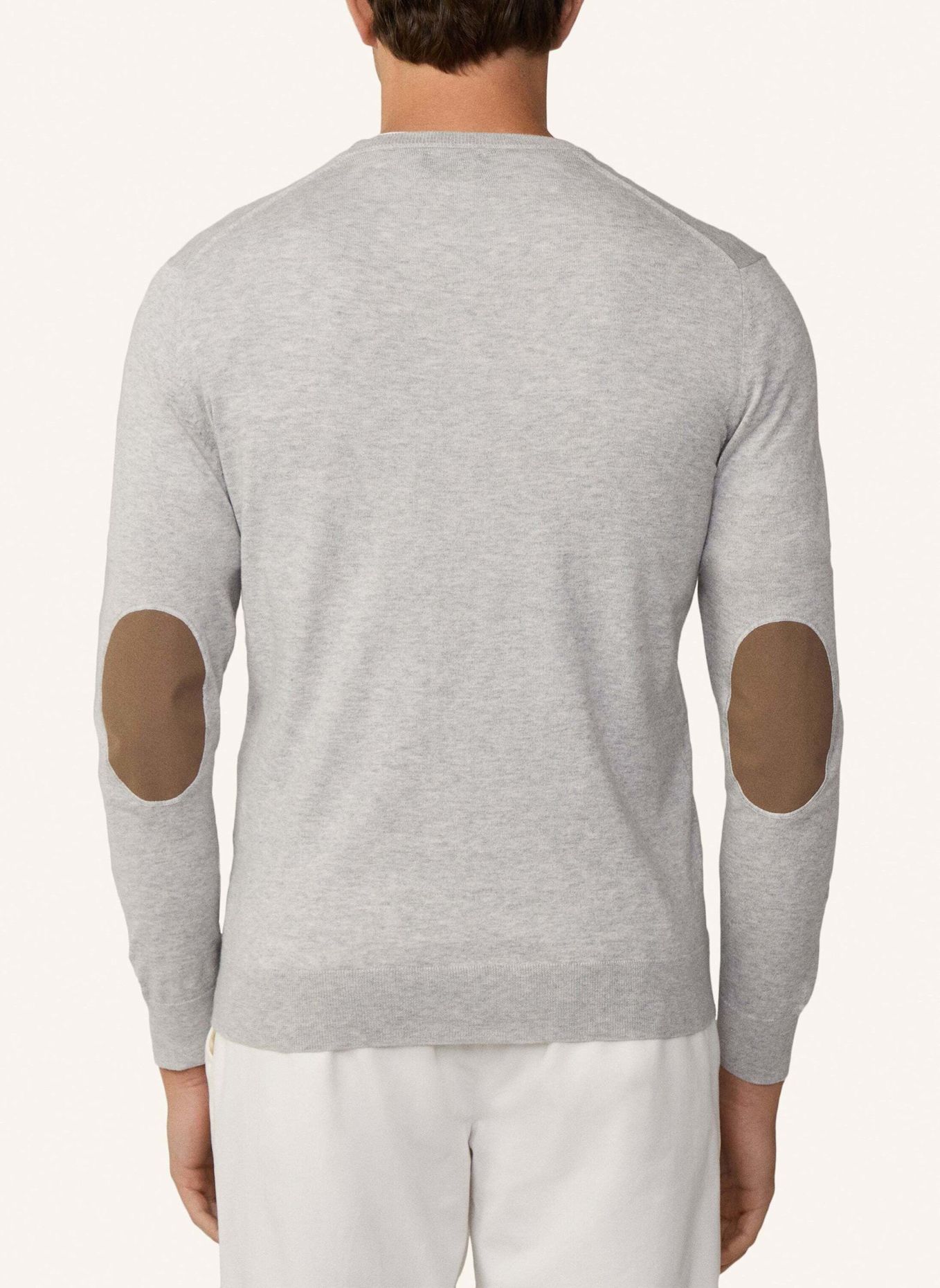 HACKETT LONDON Pullover COTTON CASH CREW: HELLGRAU