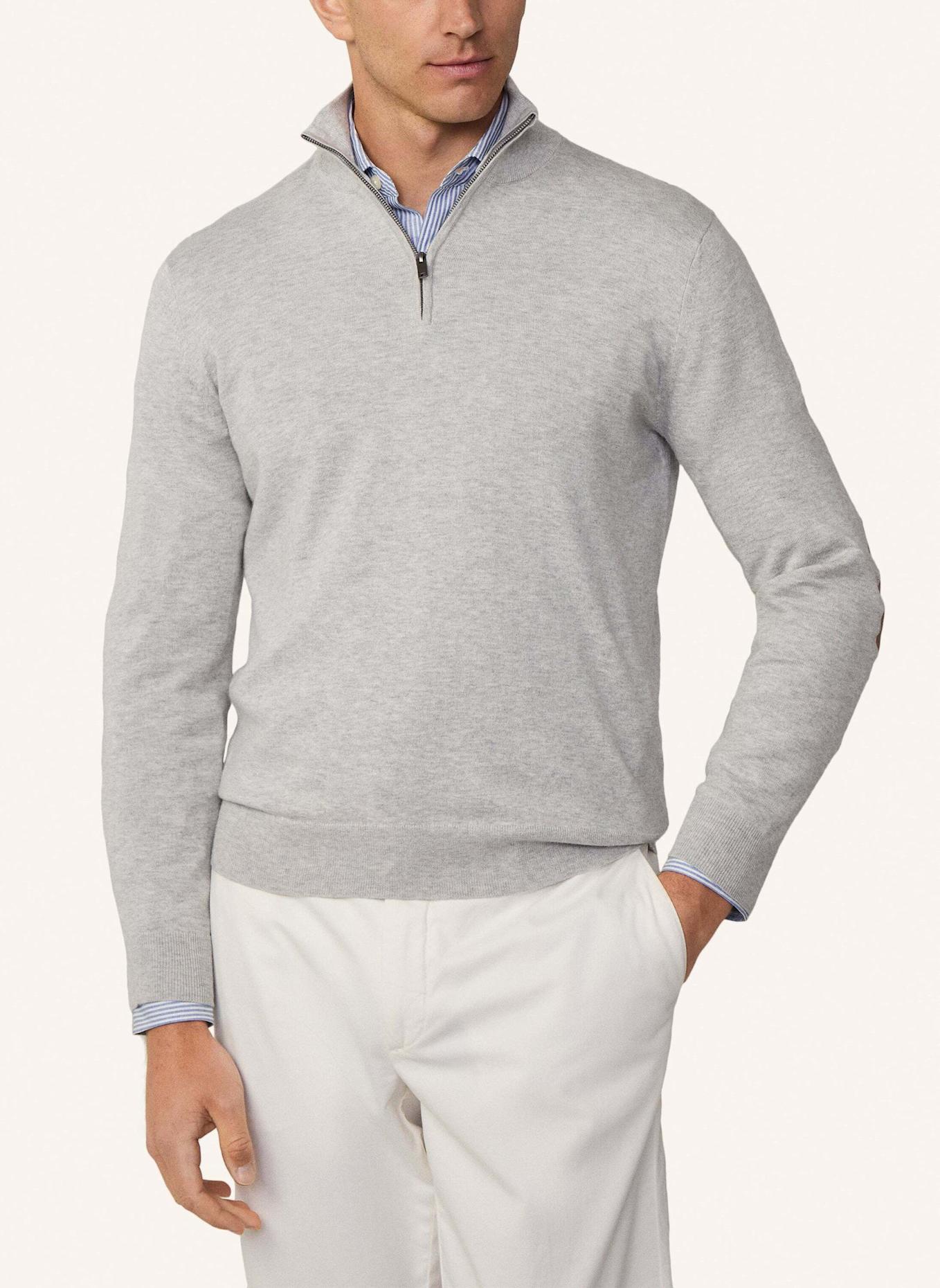 HACKETT LONDON Pullover COTTON CASH HZIP.: HELLGRAU