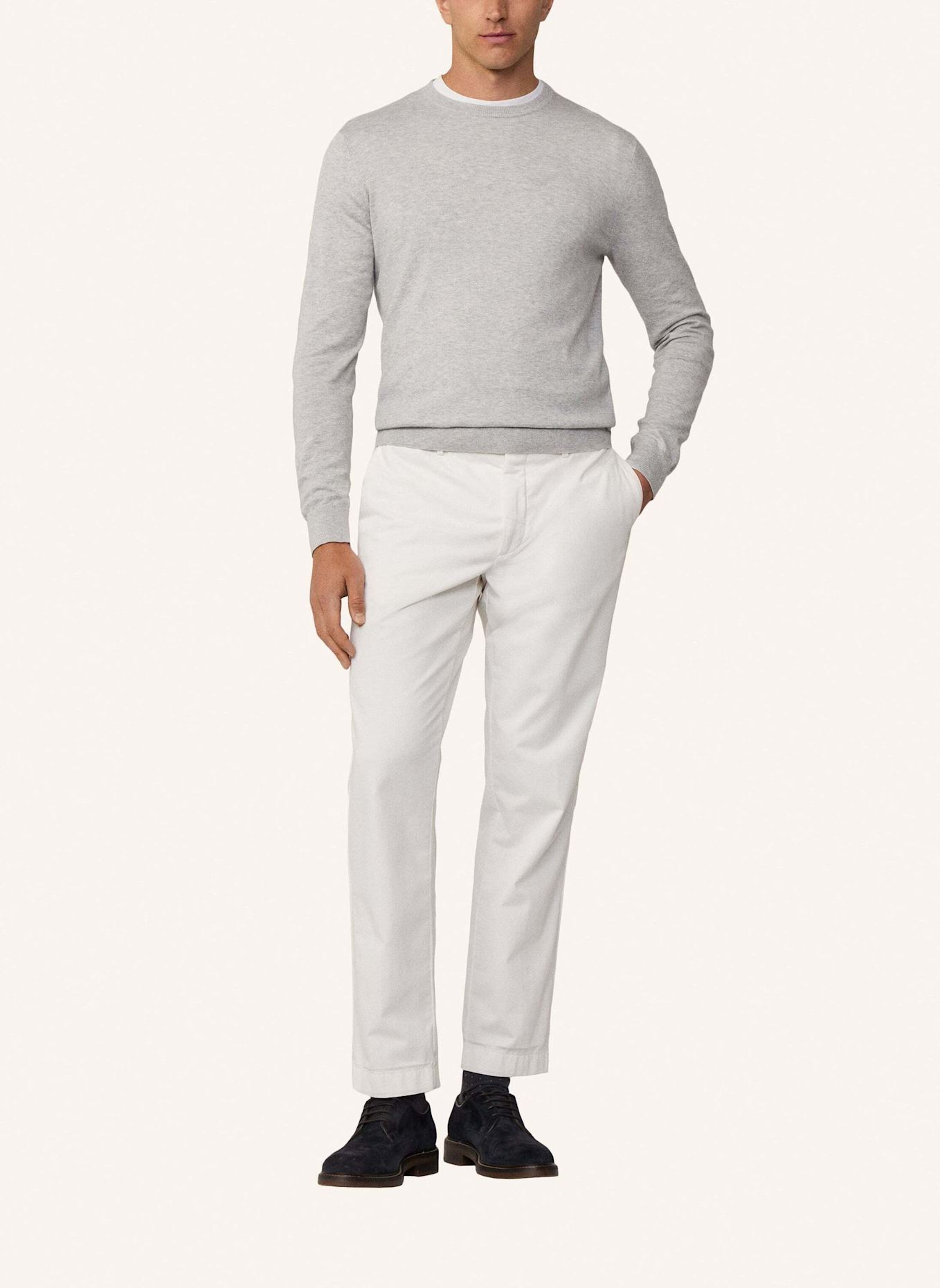 HACKETT LONDON Pullover COTTON CASH CREW: HELLGRAU