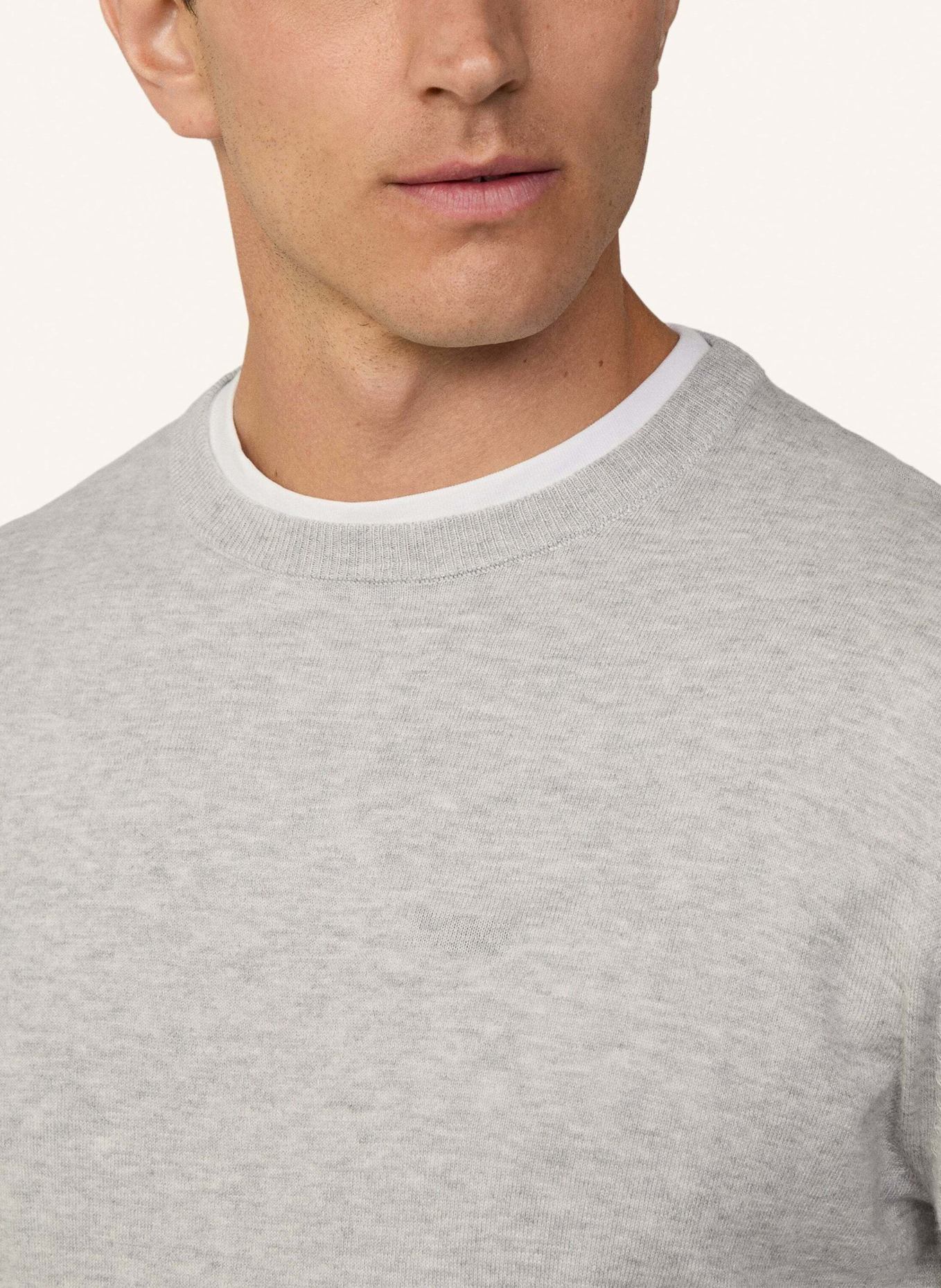HACKETT LONDON Pullover COTTON CASH CREW: HELLGRAU