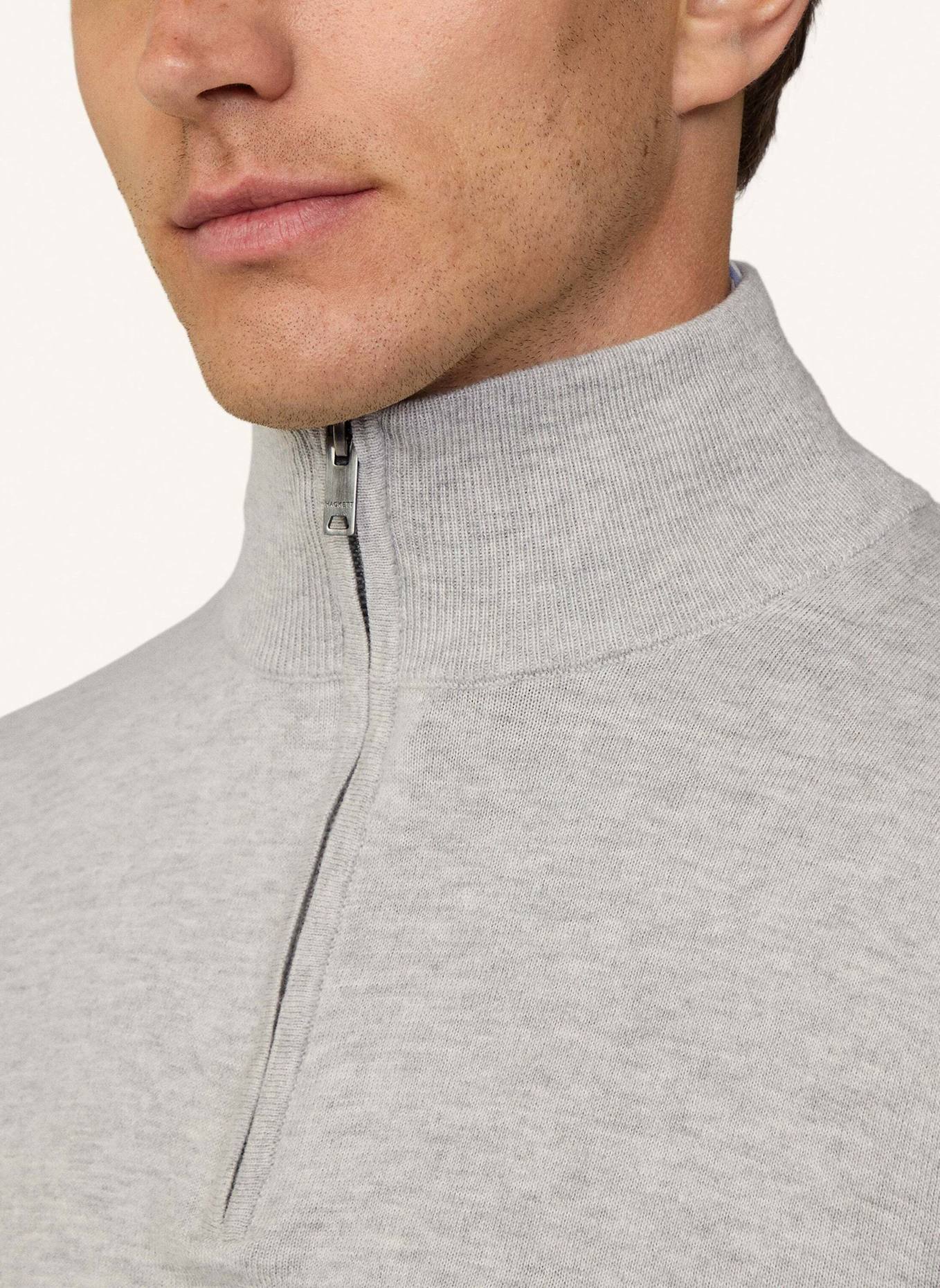 HACKETT LONDON Pullover COTTON CASH HZIP.: HELLGRAU