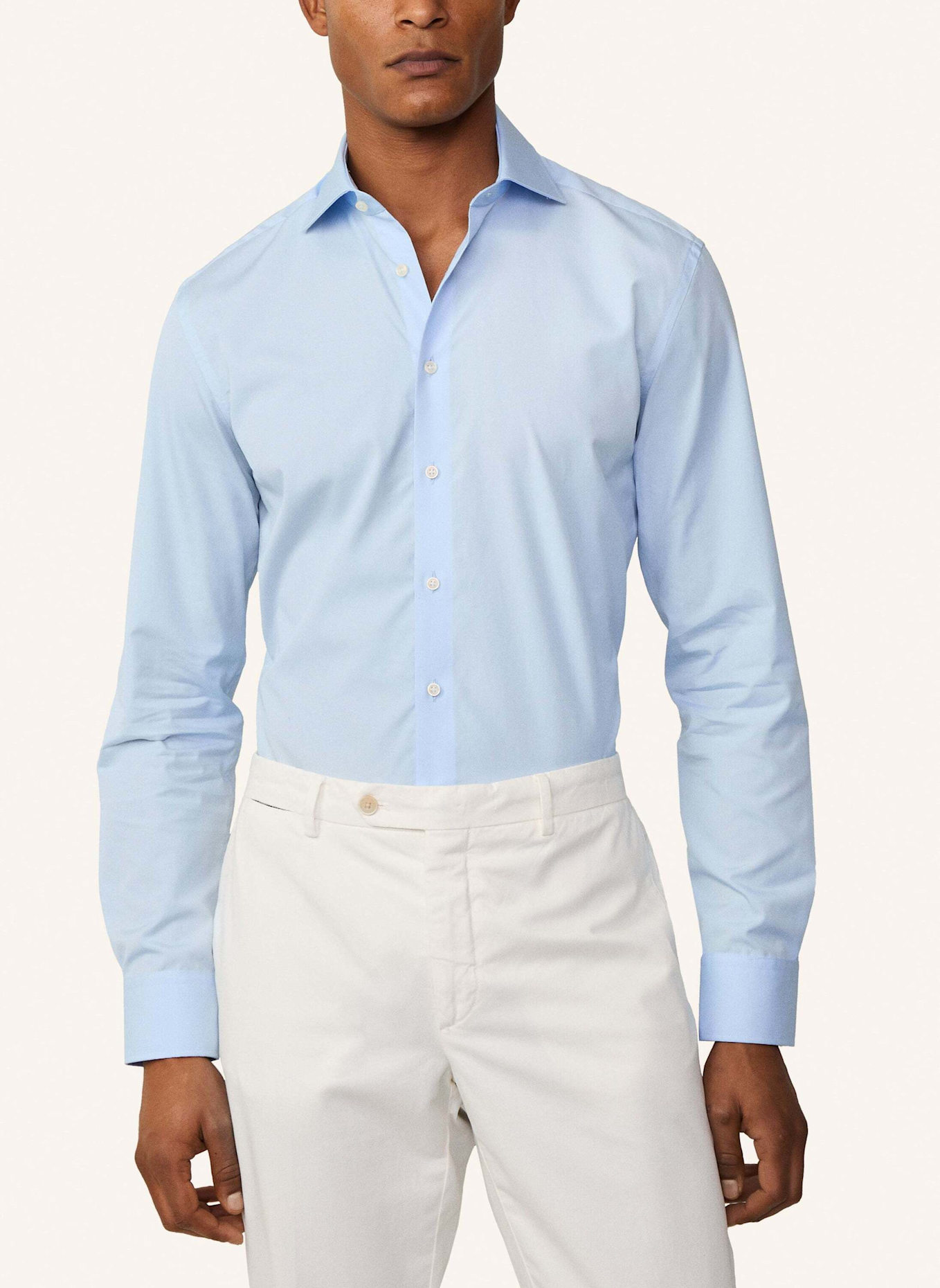 HACKETT LONDON Freizeithemd POPLIN SLIM BC: HELLBLAU