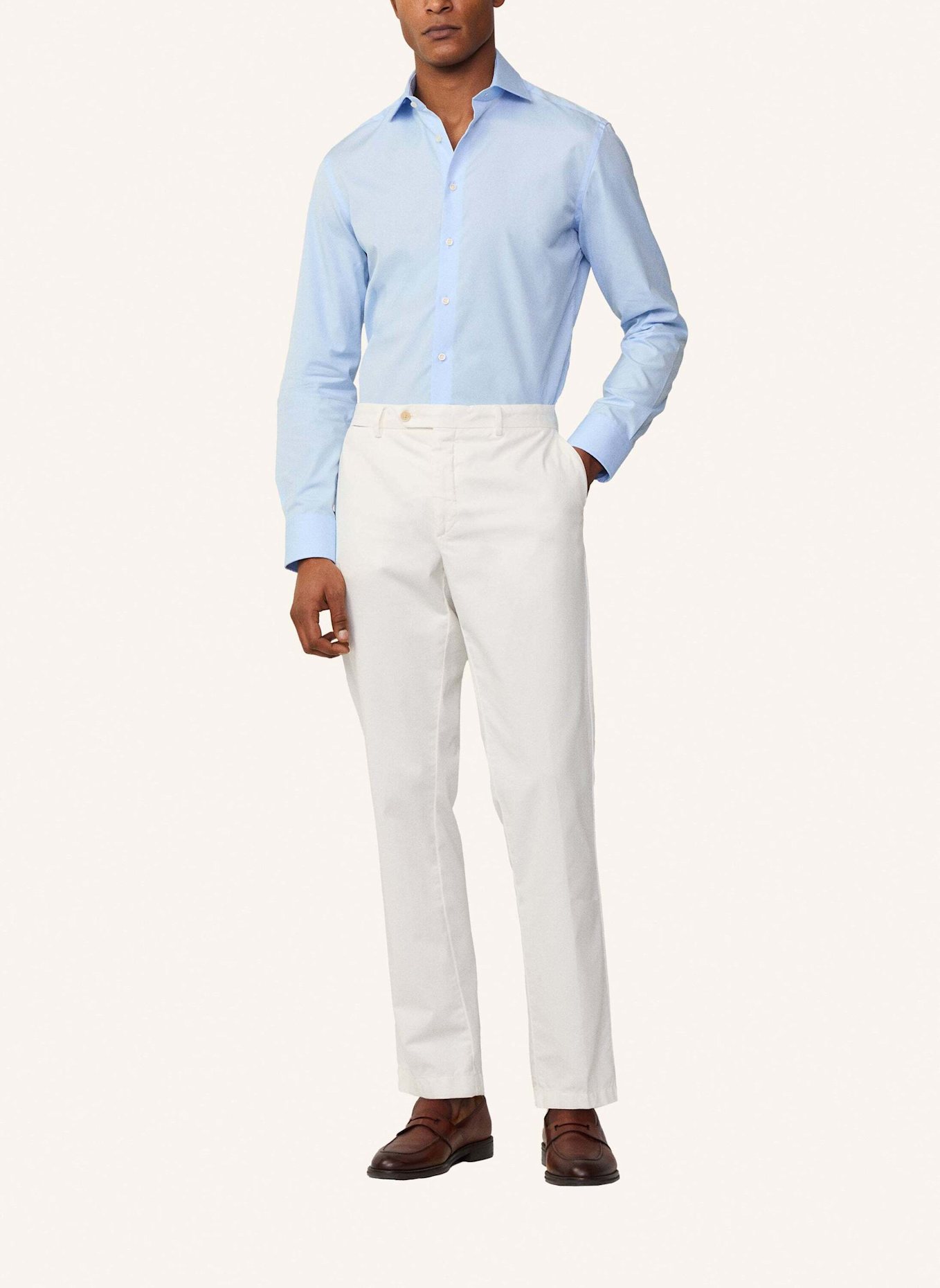 HACKETT LONDON Freizeithemd POPLIN SLIM BC: HELLBLAU
