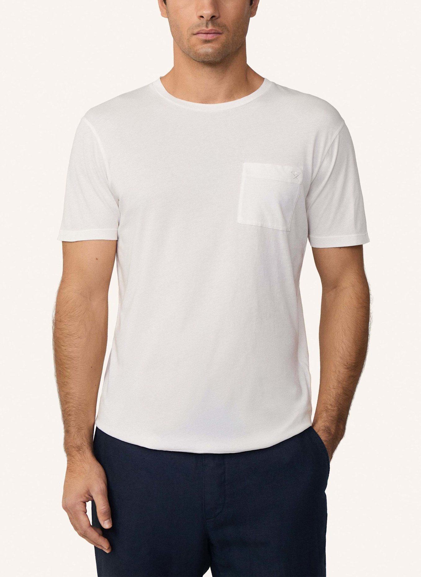 HACKETT LONDON T-Shirt GMD POCKET TEE: CREME