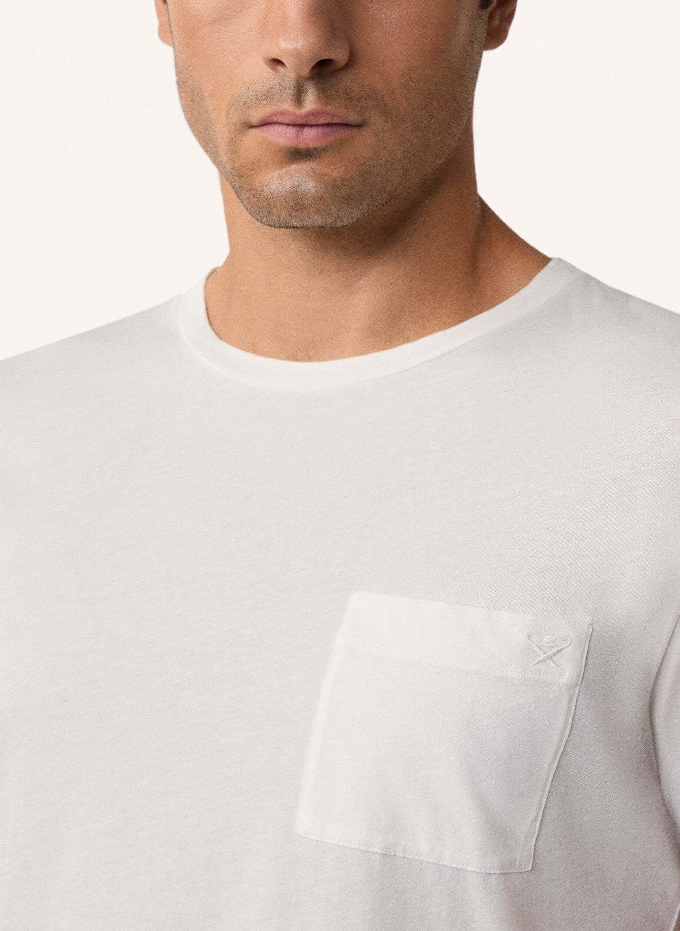 HACKETT LONDON T-Shirt GMD POCKET TEE: CREME