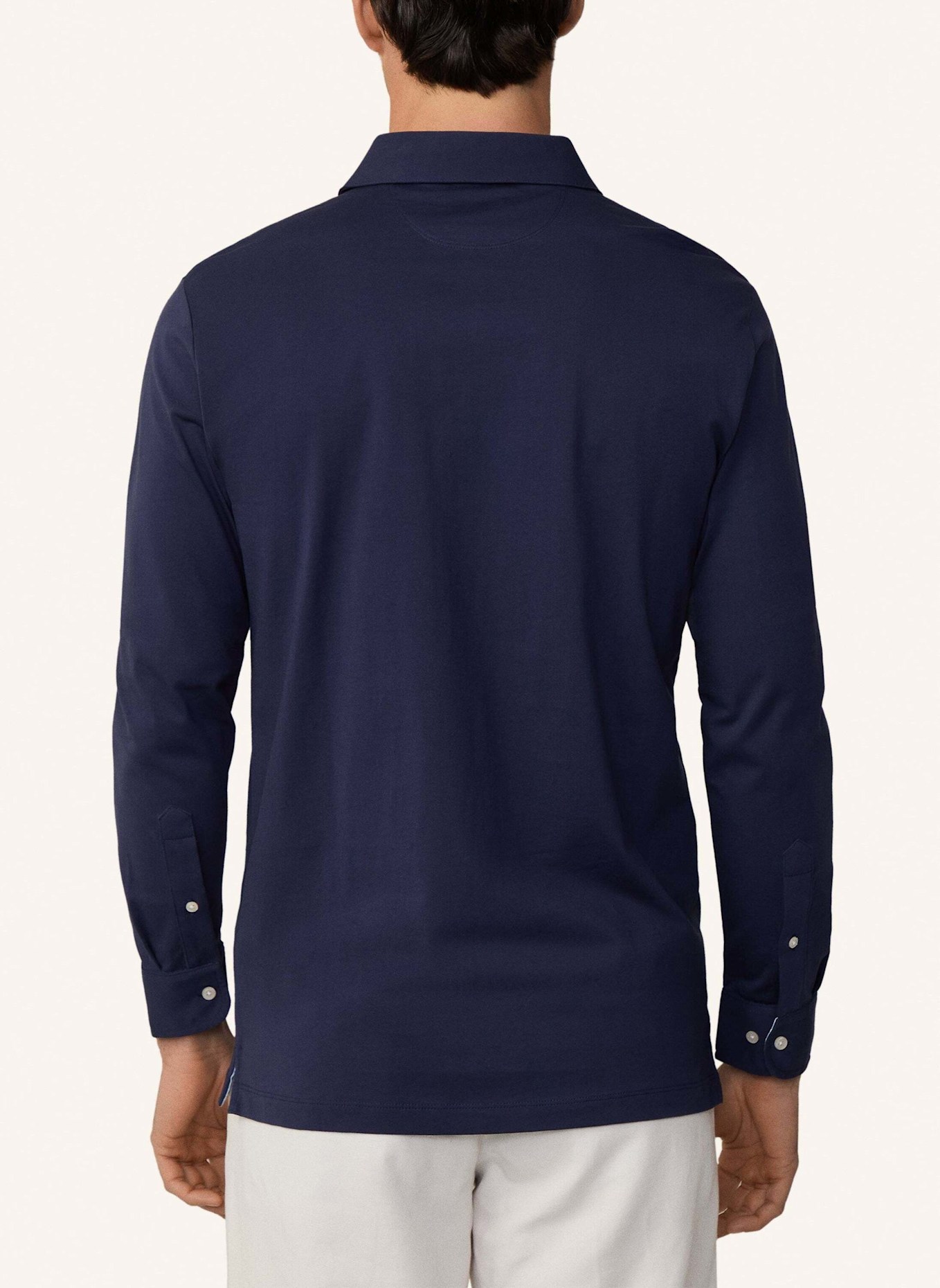 HACKETT LONDON Poloshirt WOVEN TRIM JSY LS: BLAU