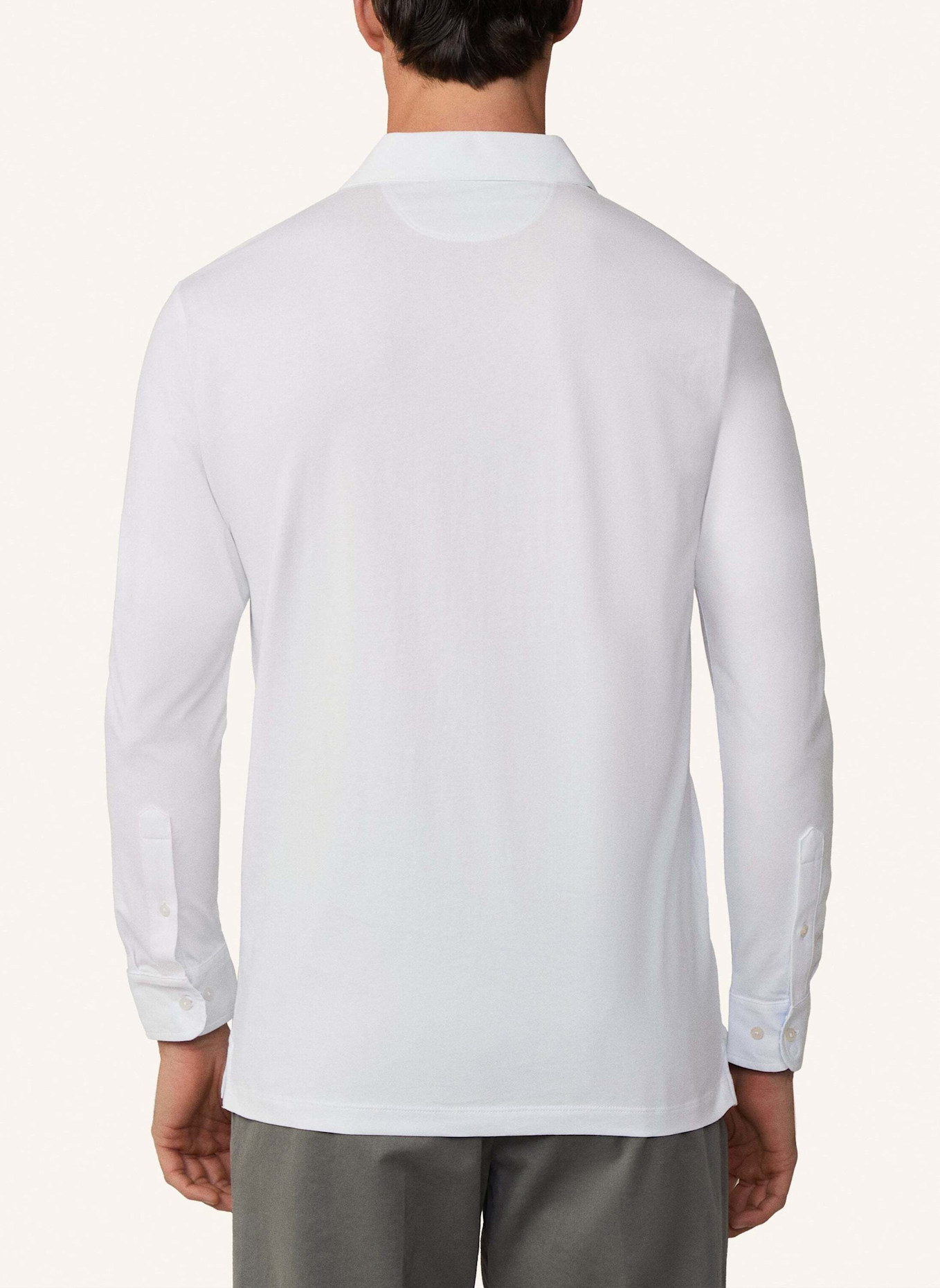 HACKETT LONDON Poloshirt WOVEN TRIM JSY LS: WEISS