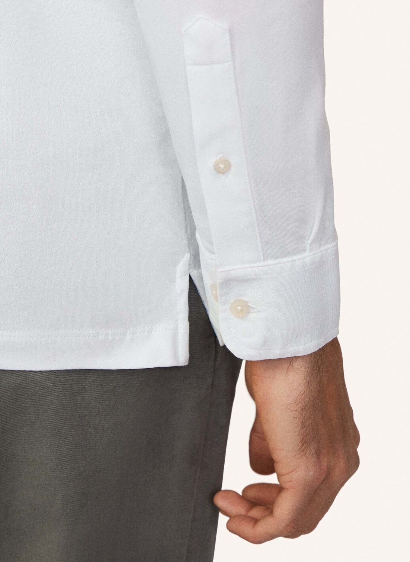 HACKETT LONDON Poloshirt WOVEN TRIM JSY LS: WEISS