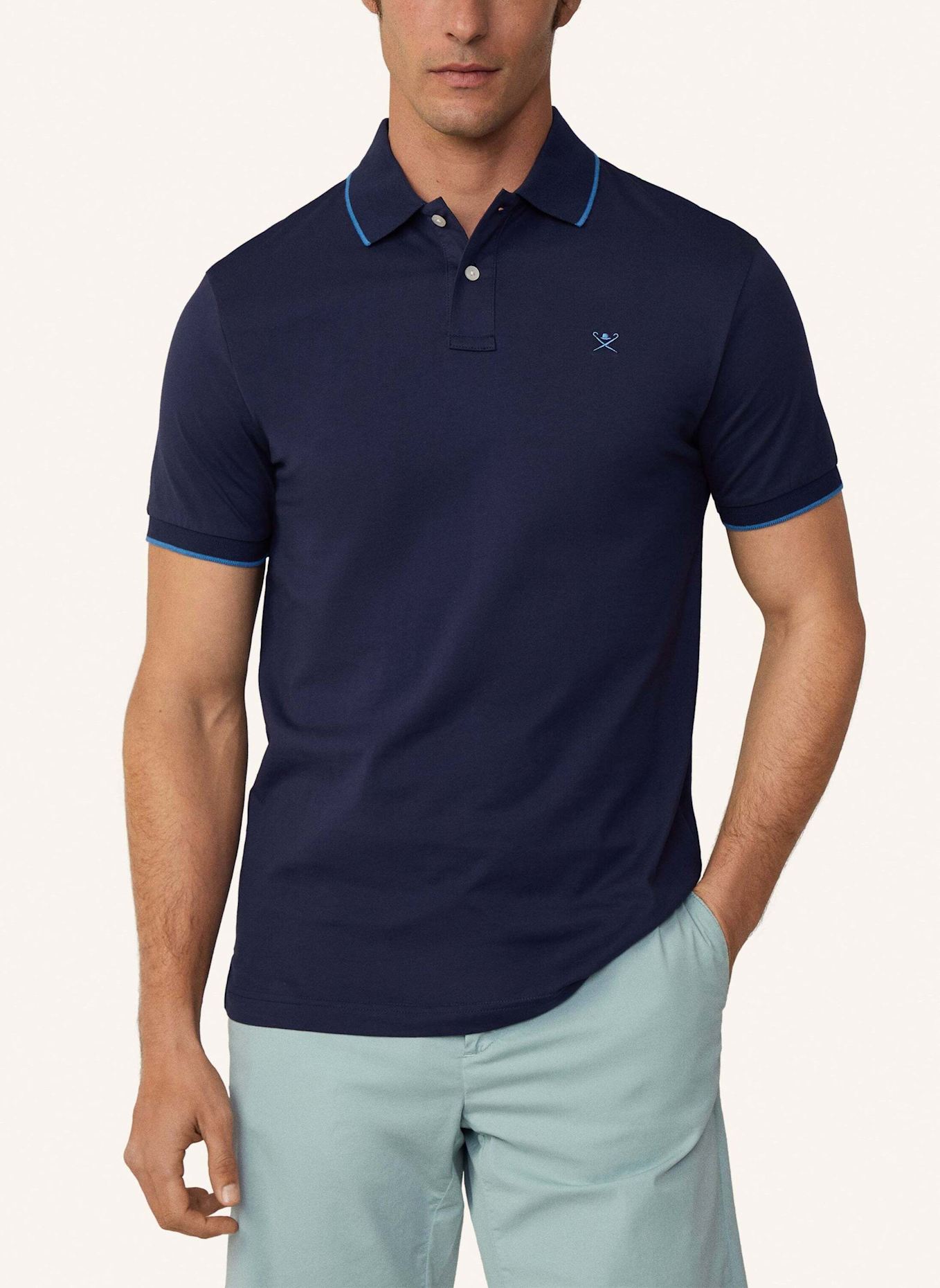 HACKETT LONDON Poloshirt TIPPED JERSEY POLO: BLAU