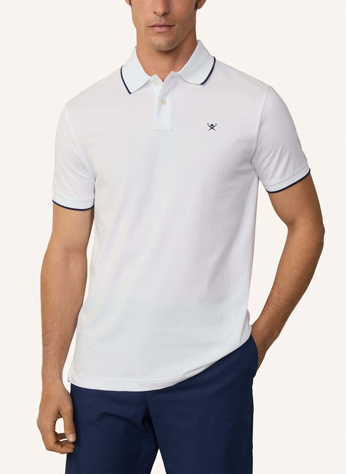 HACKETT LONDON Poloshirt TIPPED JERSEY POLO: WEISS