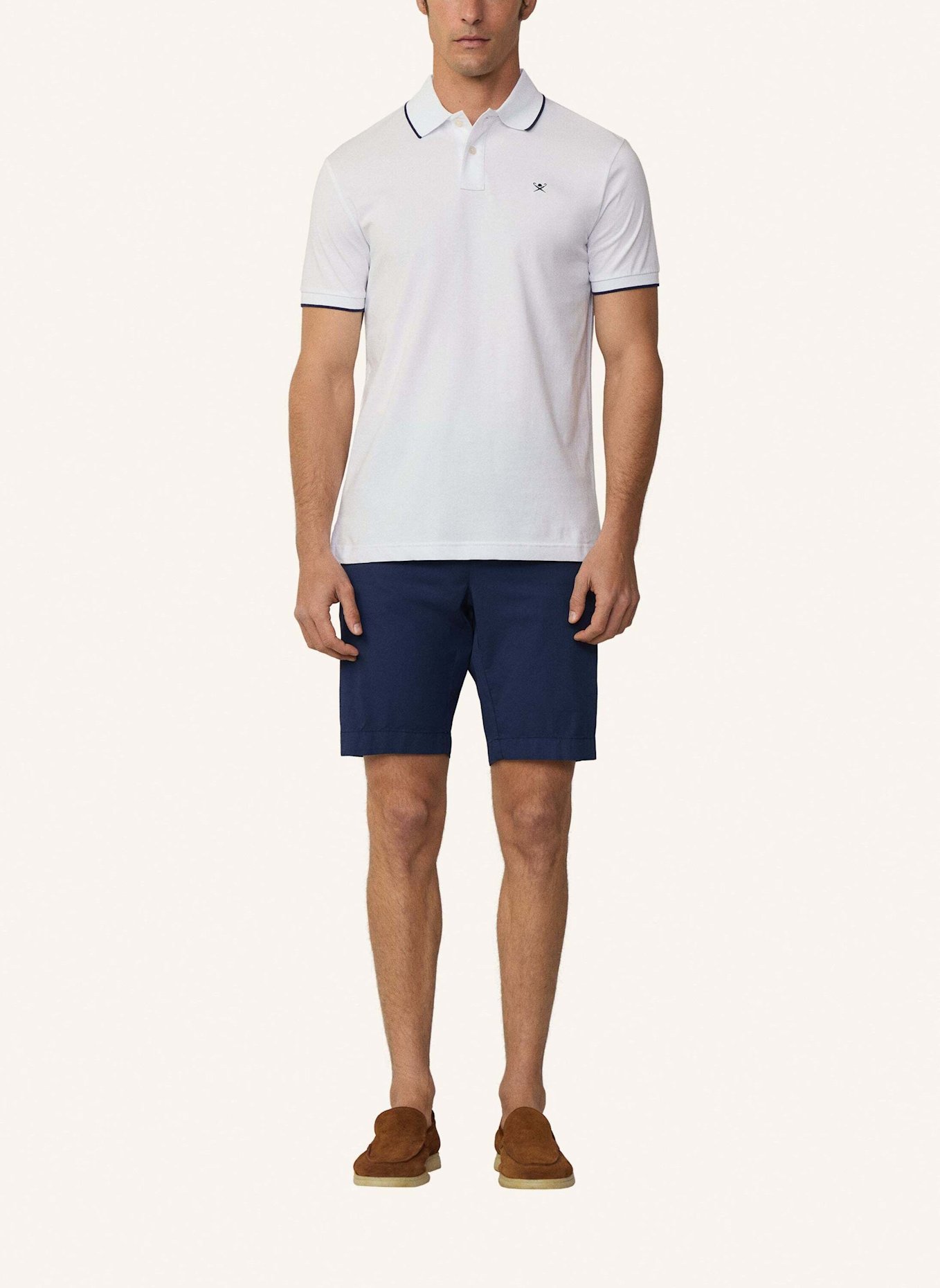 HACKETT LONDON Poloshirt TIPPED JERSEY POLO: WEISS