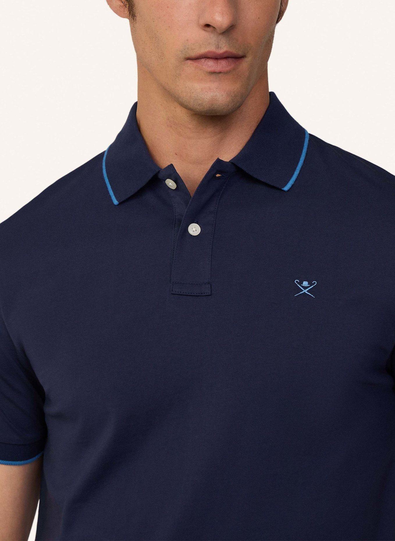 HACKETT LONDON Poloshirt TIPPED JERSEY POLO: BLAU