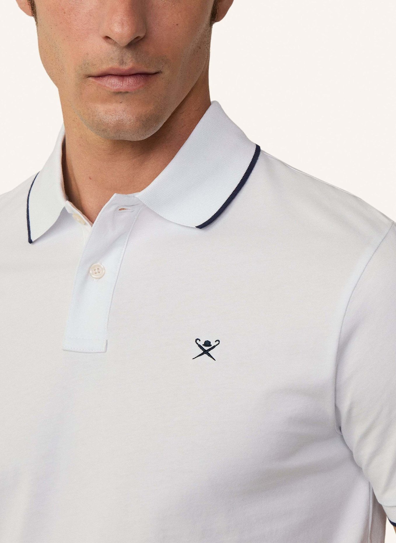 HACKETT LONDON Poloshirt TIPPED JERSEY POLO: WEISS