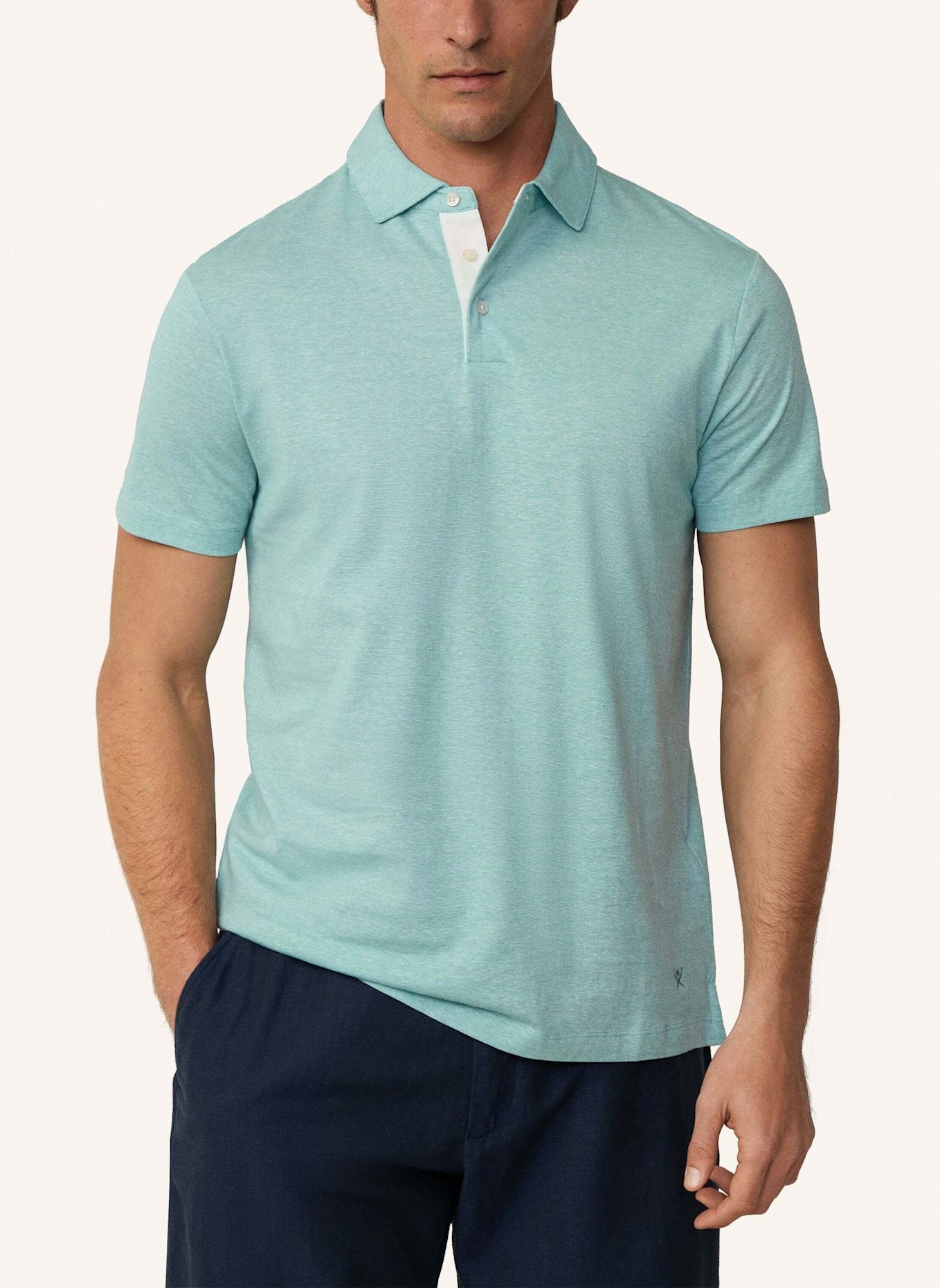 HACKETT LONDON Poloshirt COTT LINEN FILAFIL: GRÜN